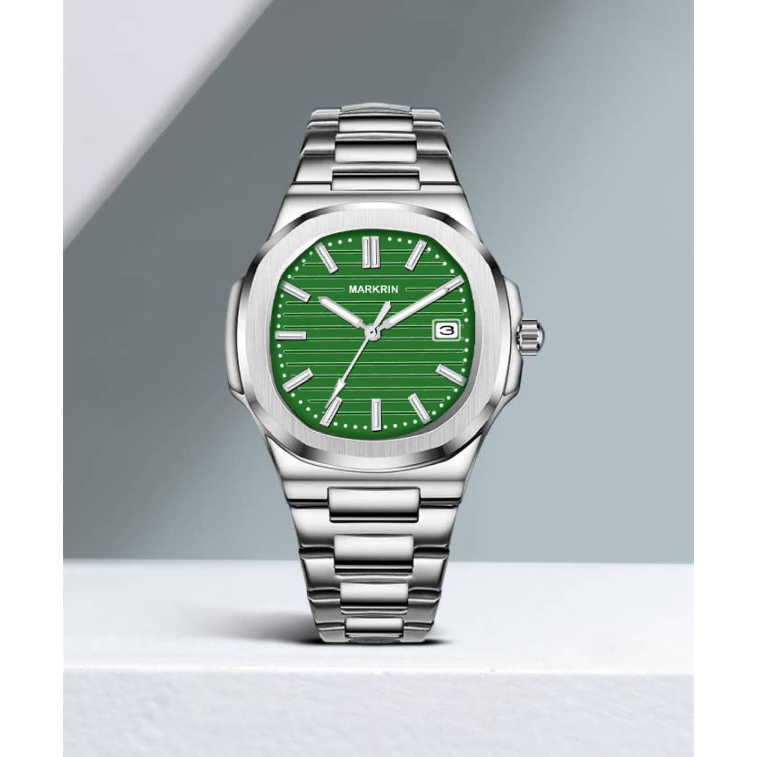     			MARKRIN Silver Stainless Steel Analog Men's Watch