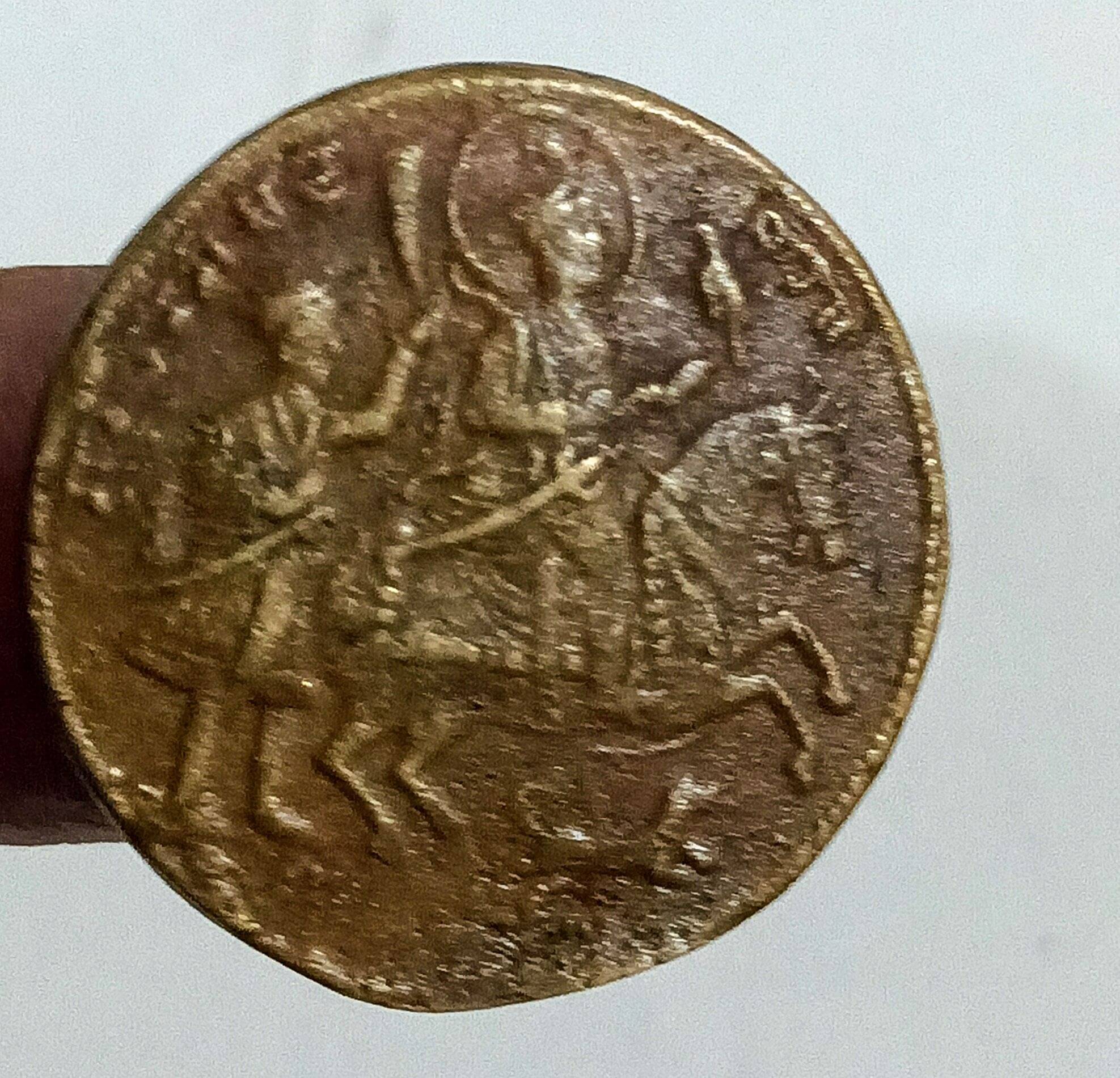     			NUMISMATTECLY  RARE AND COLLECTIBLE -GURU HARRAI  HOLY BRASS METAL TOKEN  C0IN. GOOD OR GOOD LUCK CHARM.CHECK PICTURE CAREFFULLY BEFORE ORDER PLEASE DONT PLACE FAKE  ORDER.WIGHT-12- GRAMS.
