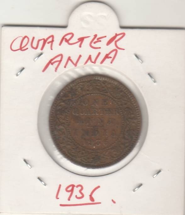 NUMISMATTECLY RARE AND COLLECTIBLE- ONE QUARTER ANNA .GEORGE-VTH KING EMPERROR,-YEAR-1936,METAL-COPPER.IN FINE CONDITION,,WIGHT-6- GRAM.CHECK PICTURE CAREFFULLY BEFORE ORDER PLEASE DONT PLACE FAKE ORDER. NUMISMATTECLY RARE AND COLLECTIBLE- ONE QUARTER ANNA .GEORGE-VTH KING EMPERROR,-YEAR-1936,METAL-COPPER.IN FINE CONDITION,,WIGHT-6- GRAM.CHECK PICTURE CAREFFULLY BEFORE ORDER PLEASE DONT PLACE FAKE ORDER.