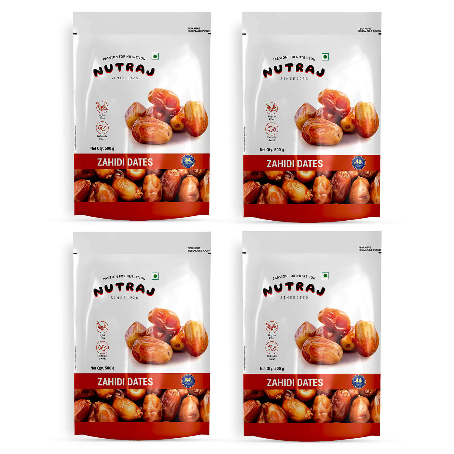     			Nutraj Dates (Khajoor) Zahidi Dates 500g Pack of 4