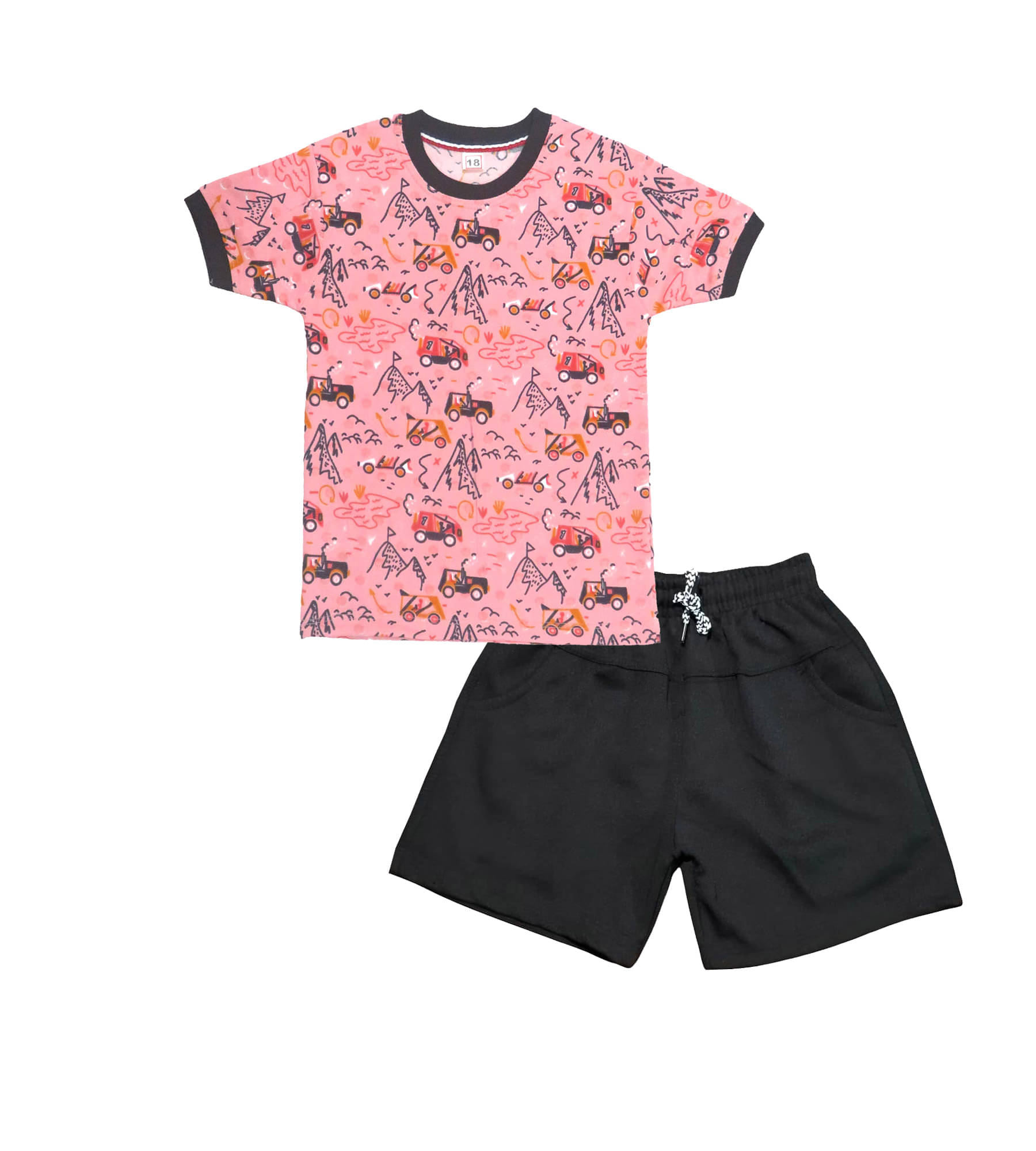 RBF84 Pack of 1 Baby Boys Cotton T-Shirt & Shorts Set ( Peach ) RBF84 Pack of 1 Baby Boys Cotton T-Shirt & Shorts Set ( Peach )