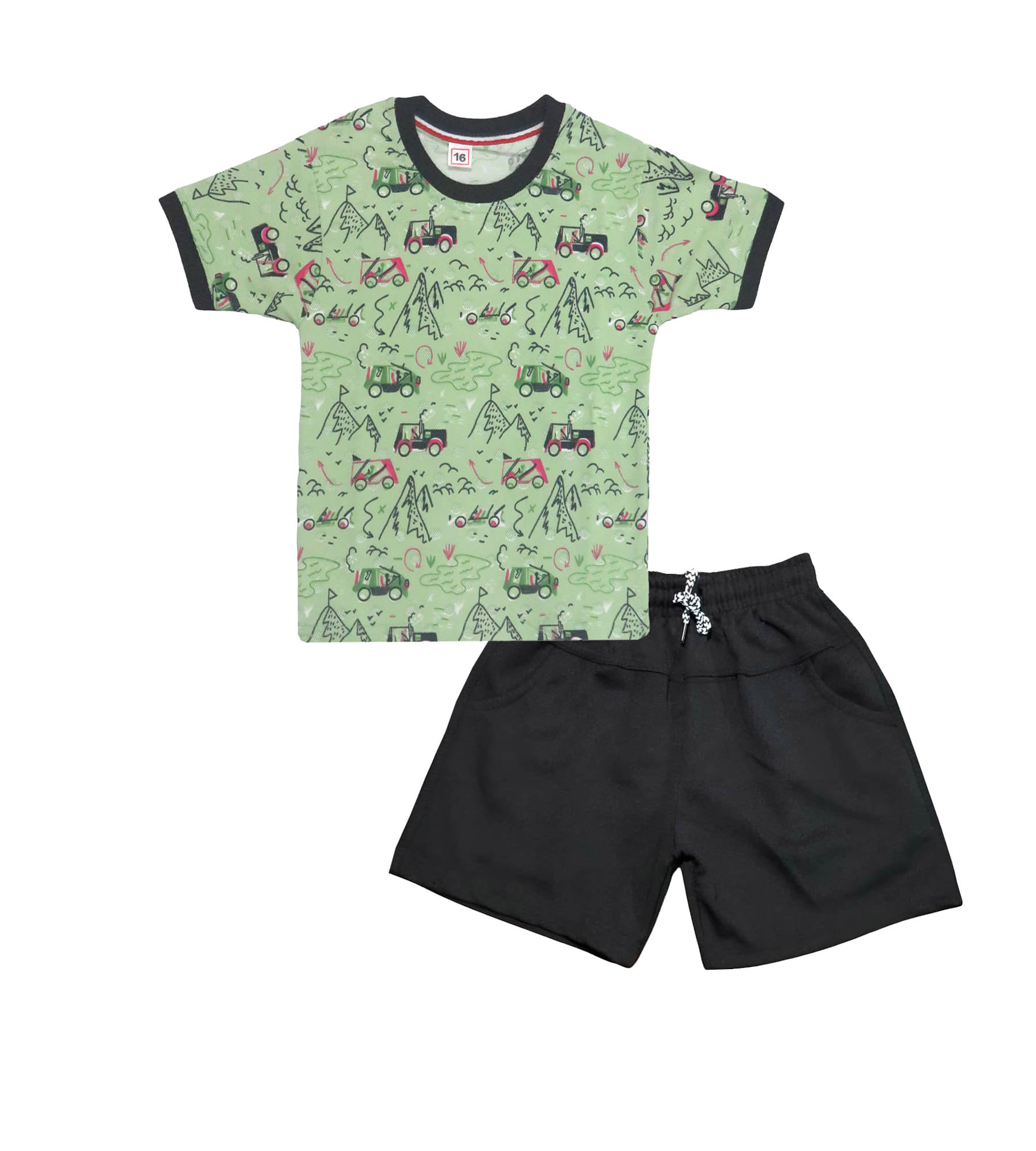     			RBF84 Pack of 1 Baby Boys Cotton T-Shirt & Shorts Set ( Green )