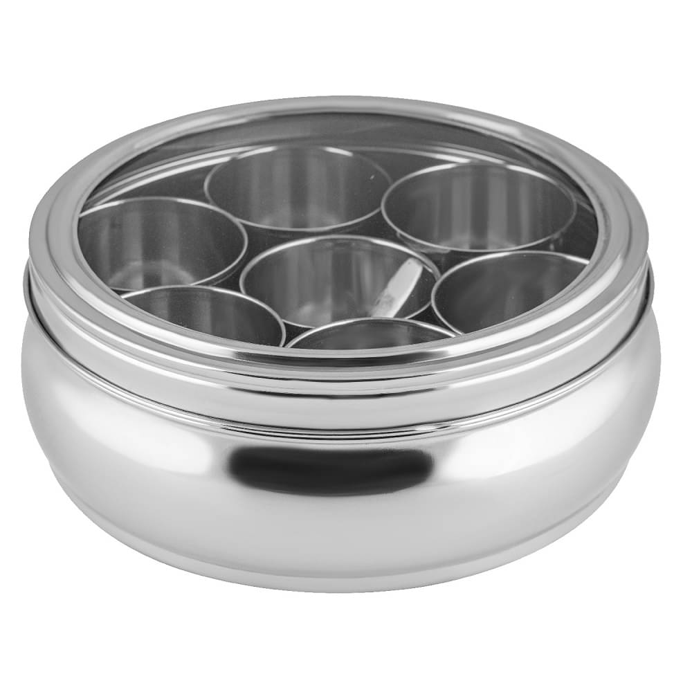     			REVV UP Masala Dabba Steel Silver Spice Container ( Set of 1 )