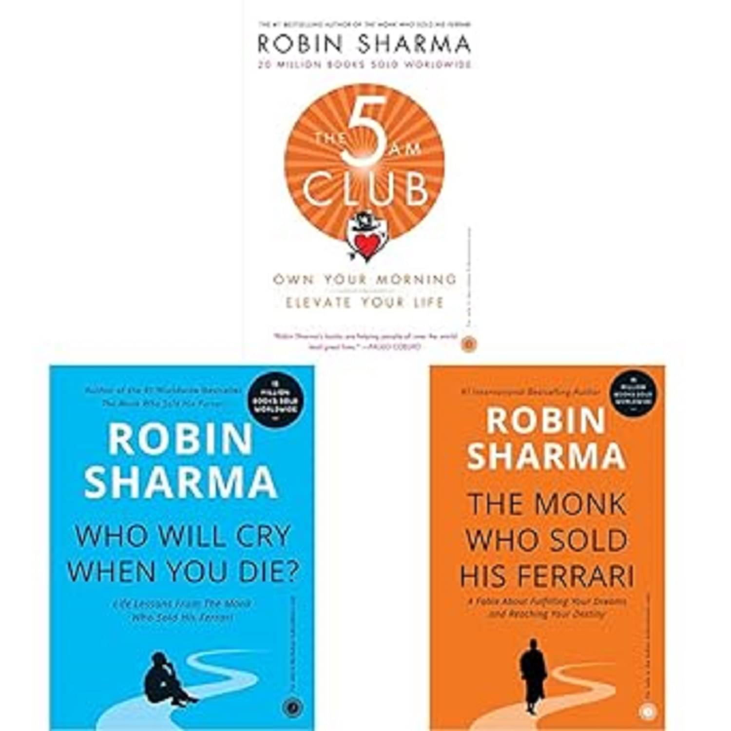 (Set of 3 Books) The 5 AM Club& Who Will Cry When You Die? & The Monk Who Sold His Ferrari English paperback (Set of 3 Books) The 5 AM Club& Who Will Cry When You Die? & The Monk Who Sold His Ferrari English paperback