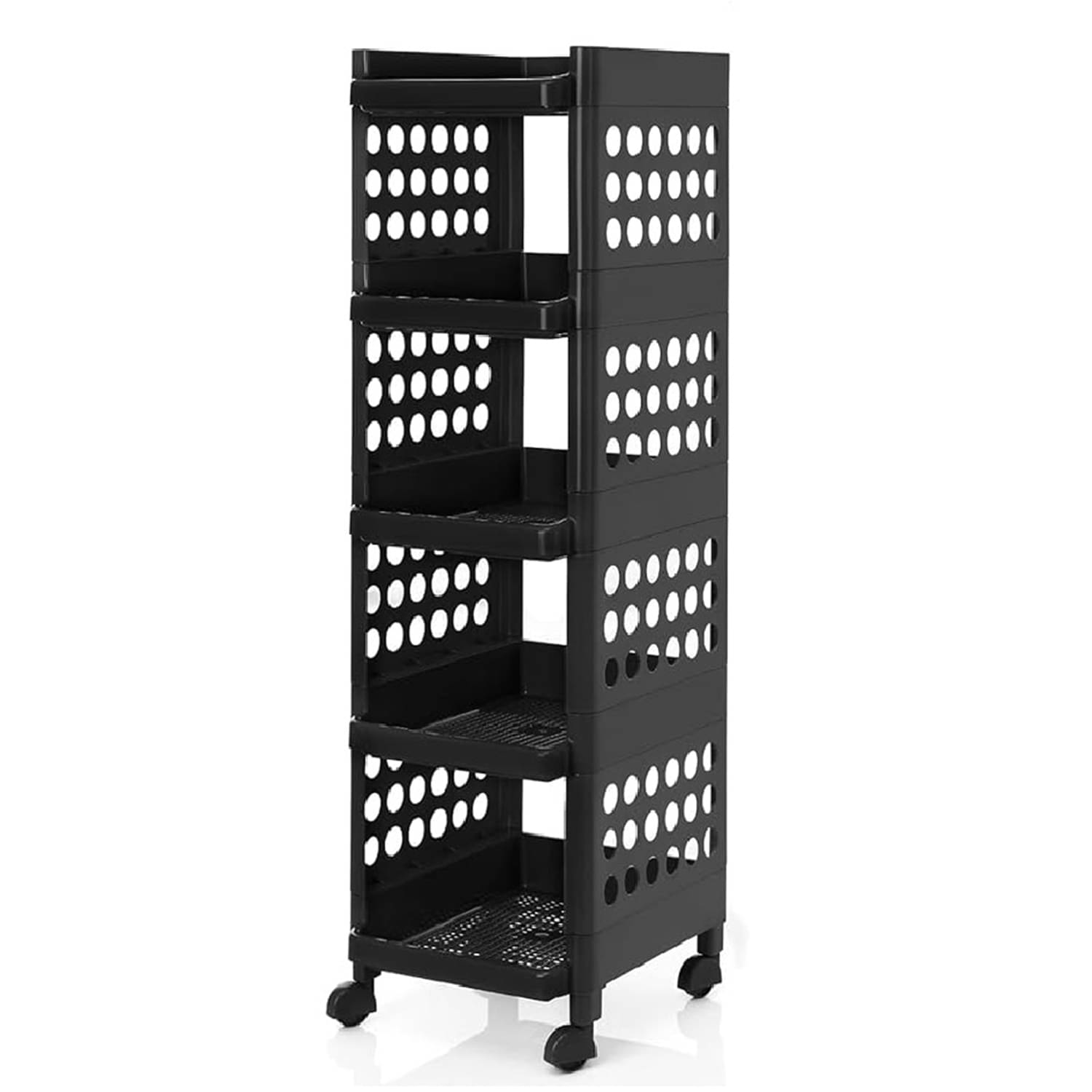 Seville Classics Black Plastic Kitchen Trolleys ( Pack of 1 ) Seville Classics Black Plastic Kitchen Trolleys ( Pack of 1 )