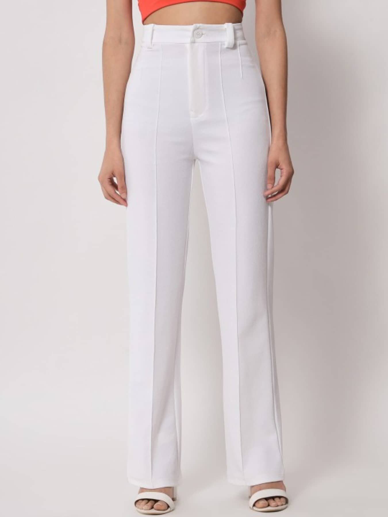 Shine n Show Pack of 1 Lycra Straight Women's Palazzos ( White )