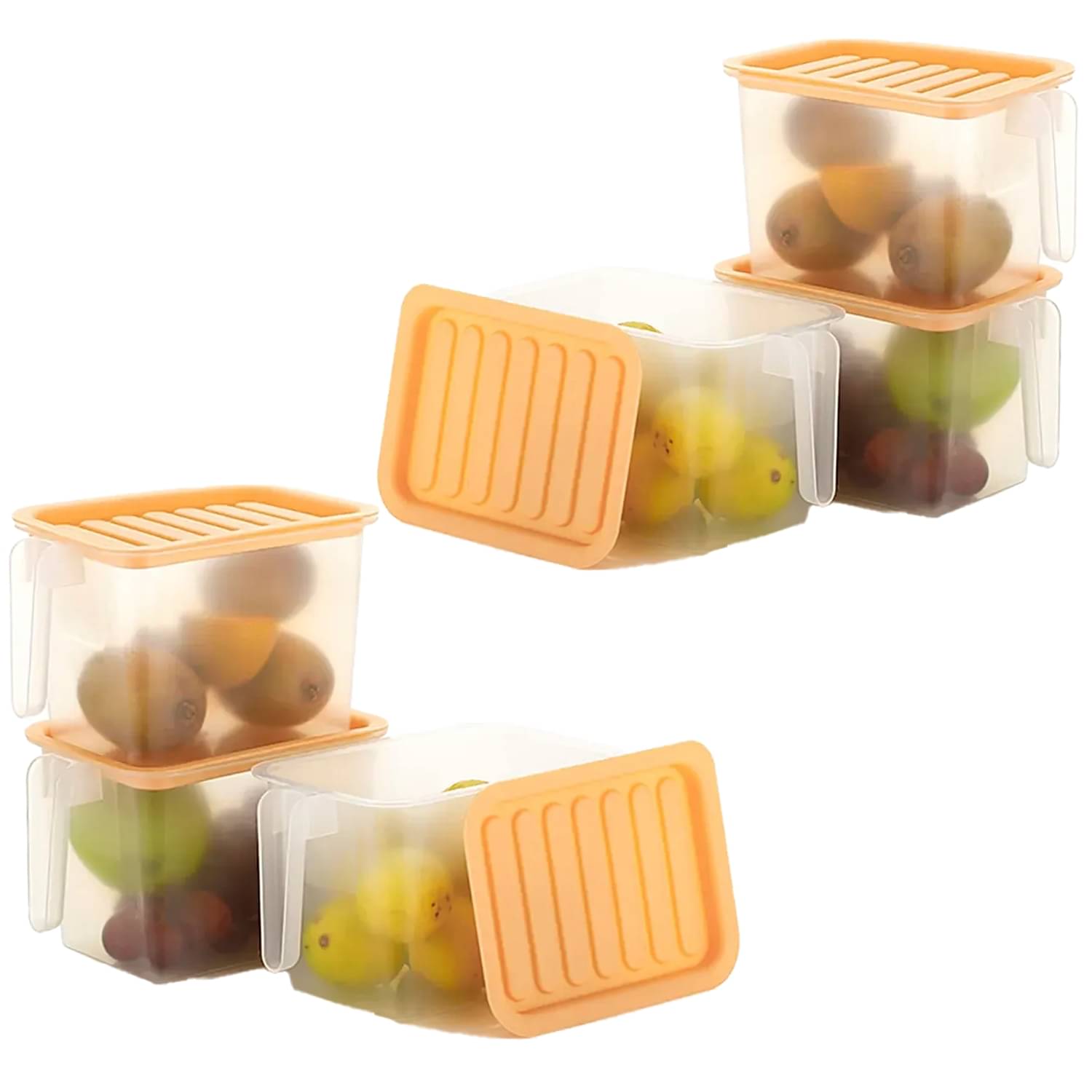 Stysol Fridge Container Plastic Multicolor Dal Container ( Set of 6 ) Stysol Fridge Container Plastic Multicolor Dal Container ( Set of 6 )