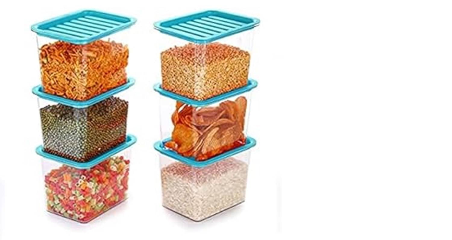 Stysol Fridge Container Plastic Multicolor Dal Container ( Set of 6 ) Stysol Fridge Container Plastic Multicolor Dal Container ( Set of 6 )
