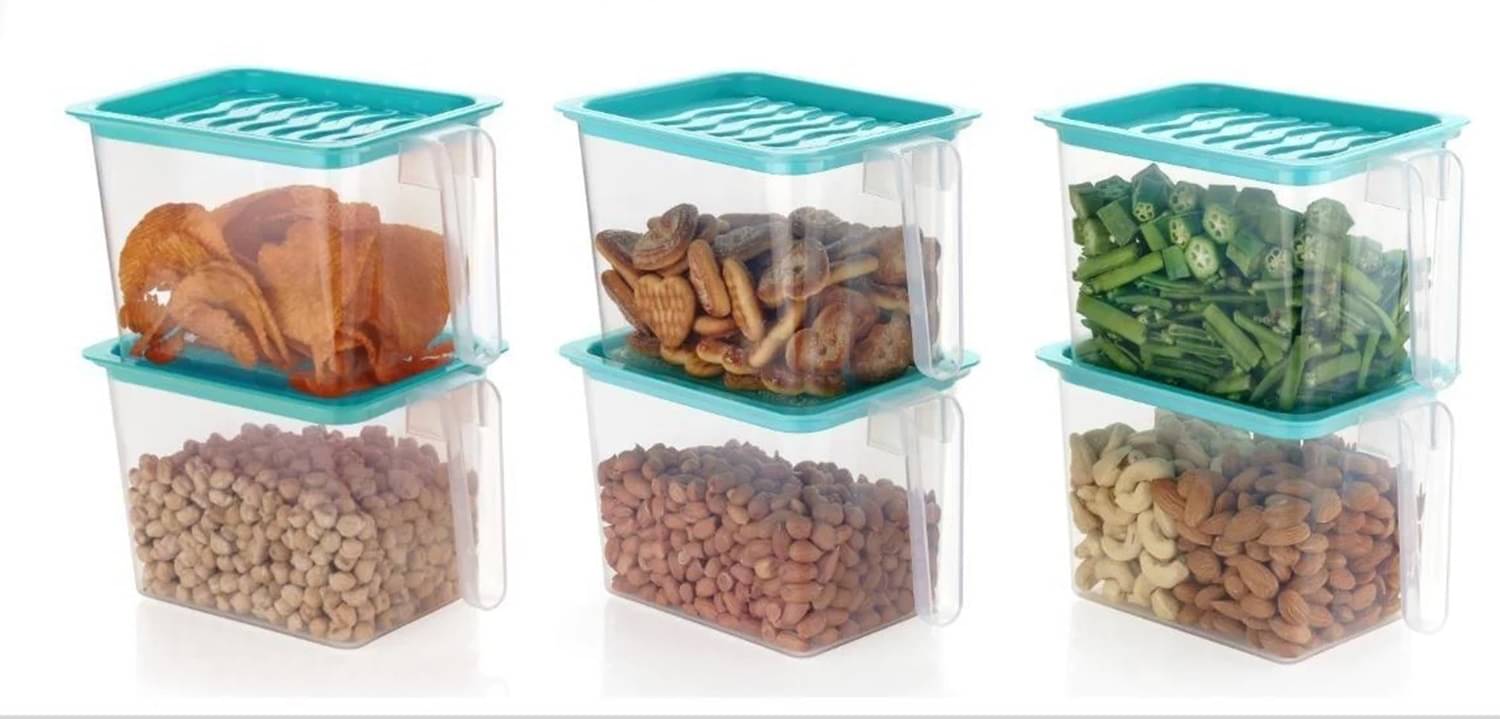 Stysol Fridge Container Plastic Multicolor Dal Container ( Set of 6 ) Stysol Fridge Container Plastic Multicolor Dal Container ( Set of 6 )