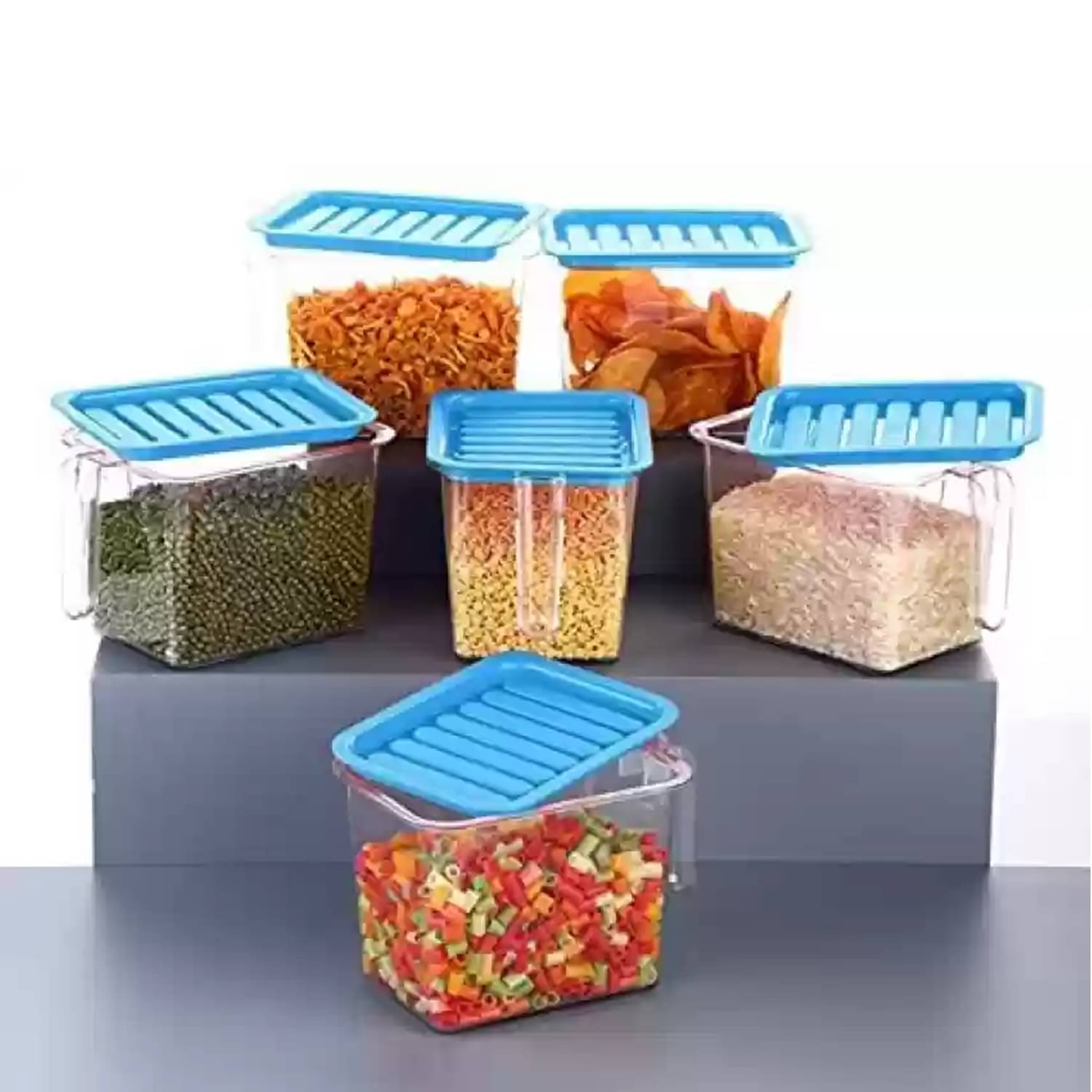 Stysol Fridge Container Plastic Multicolor Dal Container ( Set of 6 ) Stysol Fridge Container Plastic Multicolor Dal Container ( Set of 6 )