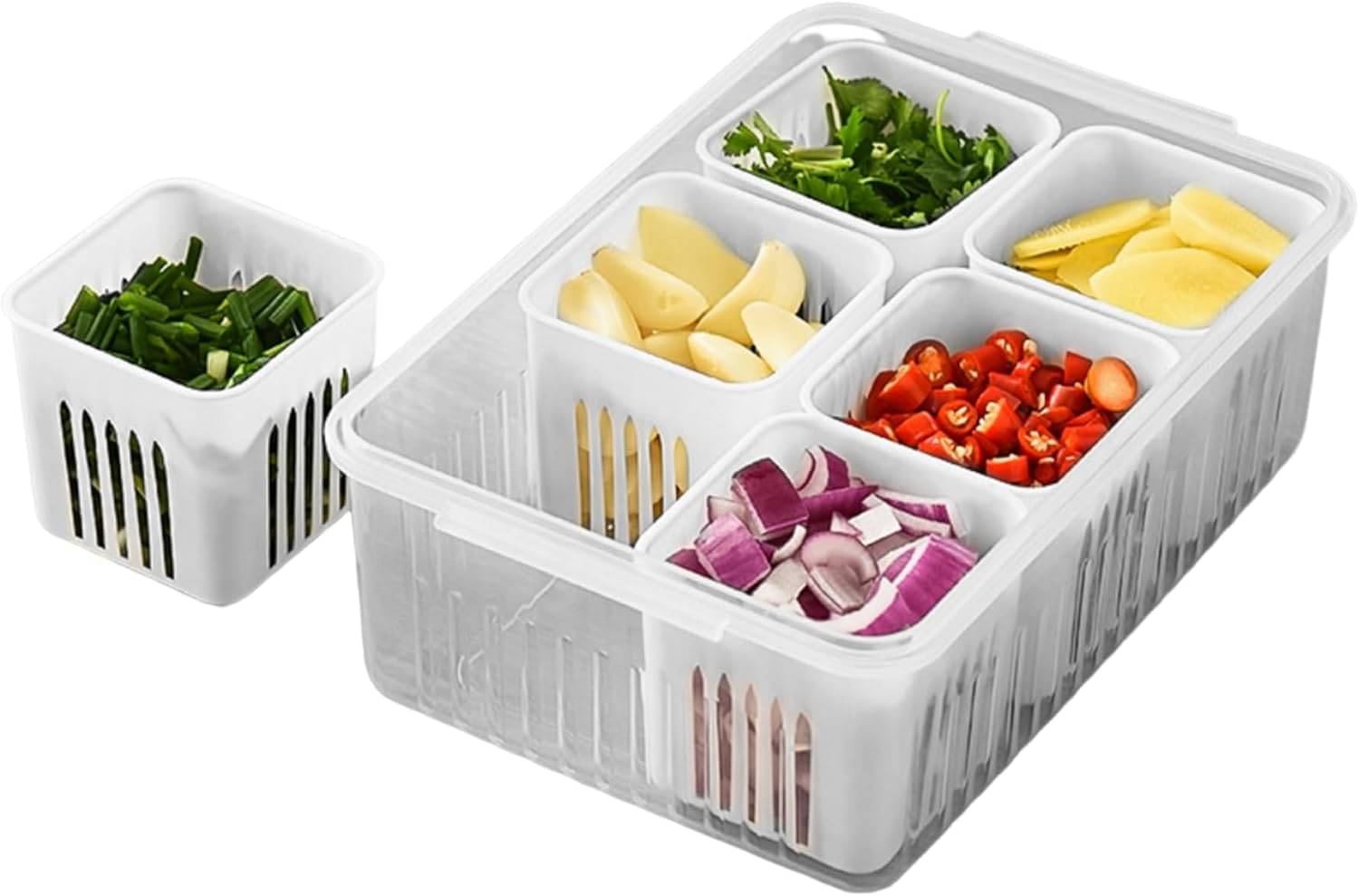     			Stysol Fridge Container Plastic White Multi-Purpose Container ( Set of 2 )
