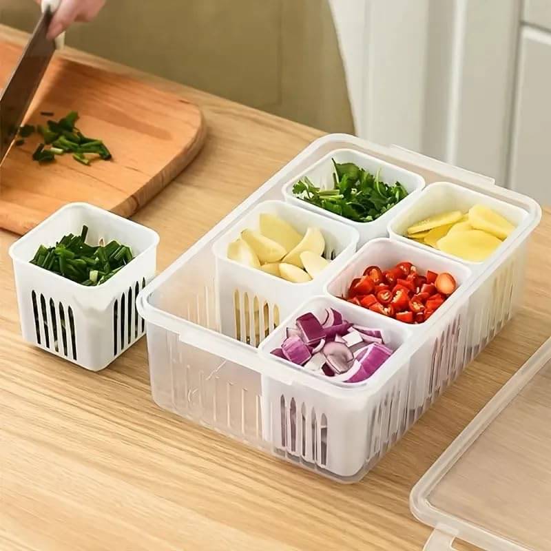     			Stysol Fridge Container Plastic White Multi-Purpose Container ( Set of 2 )