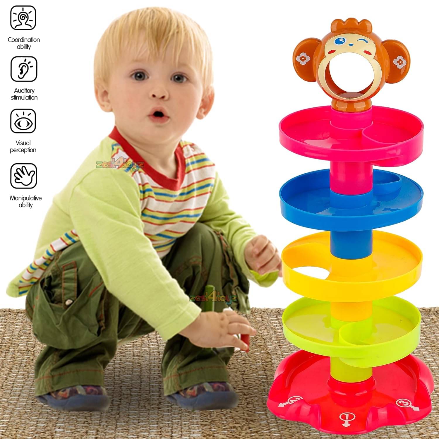     			Stysol ROLL BOLL TOY,STACKING TOY WITH 3 BALLS AND STACKS ROLLING BALL FOR KIDS