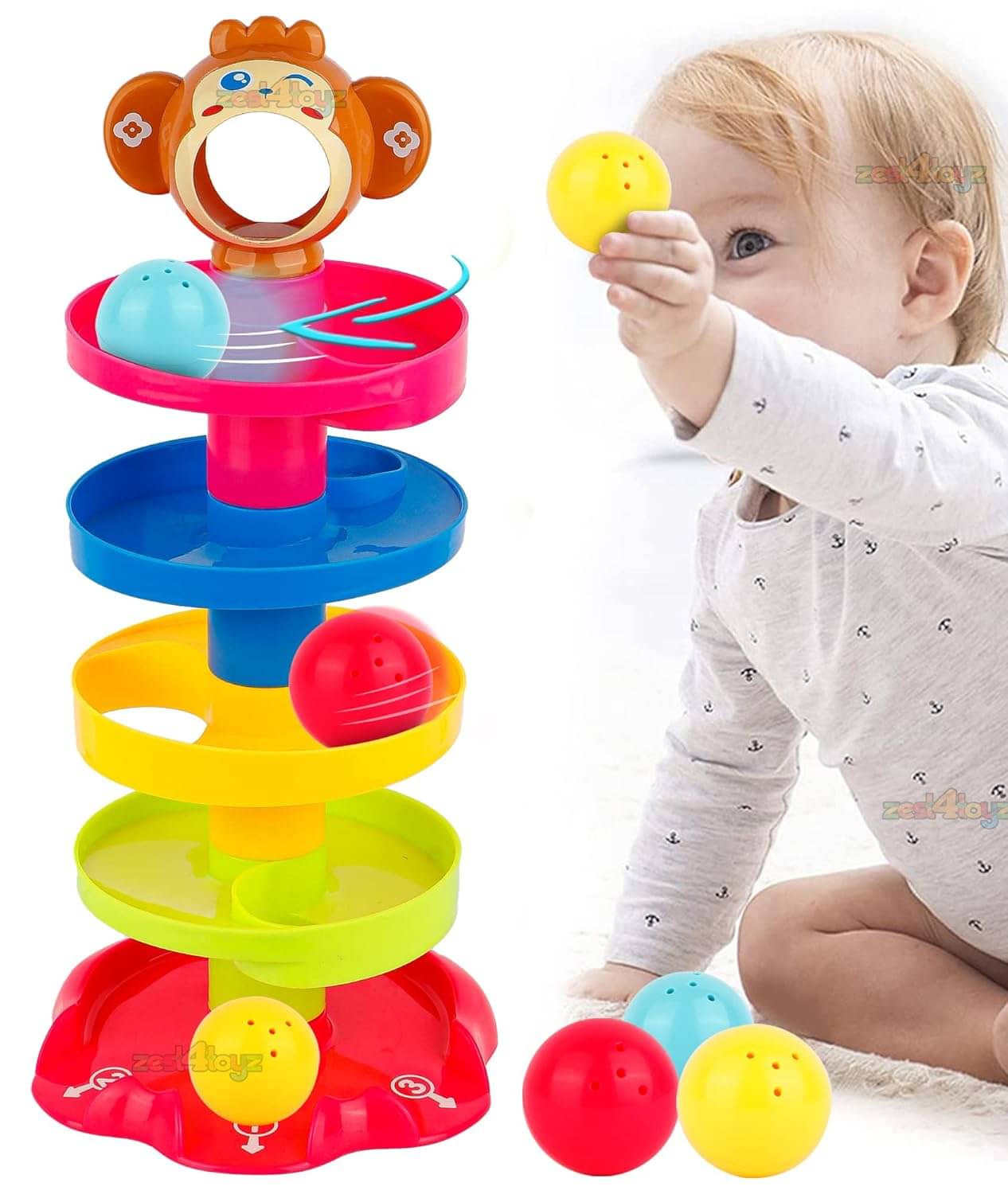 Stysol Ramp Roll, Ball Drop and Roll Swirling Tower for Toddler|3 Puzzle Rattle Balls Non Toxic Material| StackToy for Kids Ages 3+: Interactive Fun Excitement (Roll Ball for Kids) Stysol Ramp Roll, Ball Drop and Roll Swirling Tower for Toddler|3 Puzzle Rattle Balls Non Toxic Material| StackToy for Kids Ages 3+: Interactive Fun Excitement (Roll Ball for Kids)