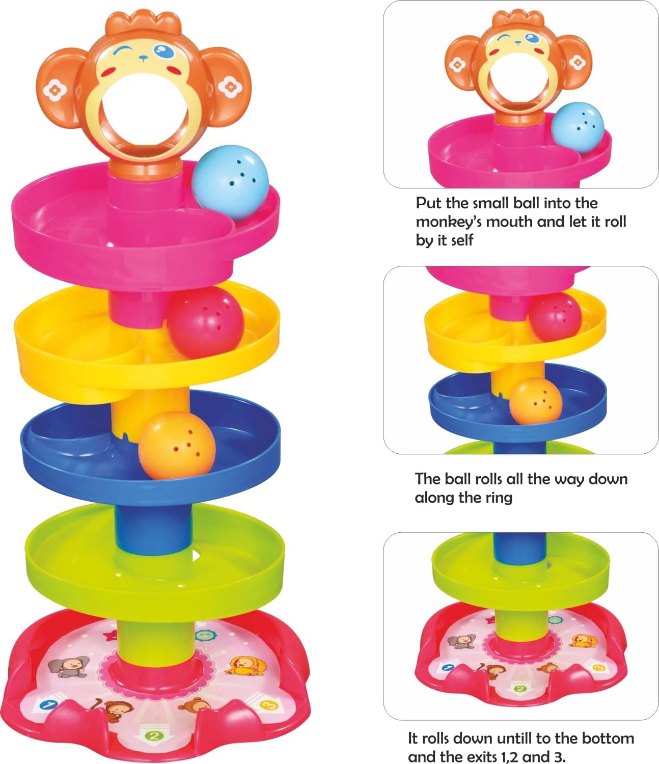 Stysol Roll Ball 5 Layer Ball Drop and Roll Swirling Tower for Baby and Toddler Development Educational Toys Stack Drop and Go Ball Ramp 3 Spinning Toy Stysol Roll Ball 5 Layer Ball Drop and Roll Swirling Tower for Baby and Toddler Development Educational Toys Stack Drop and Go Ball Ramp 3 Spinning Toy