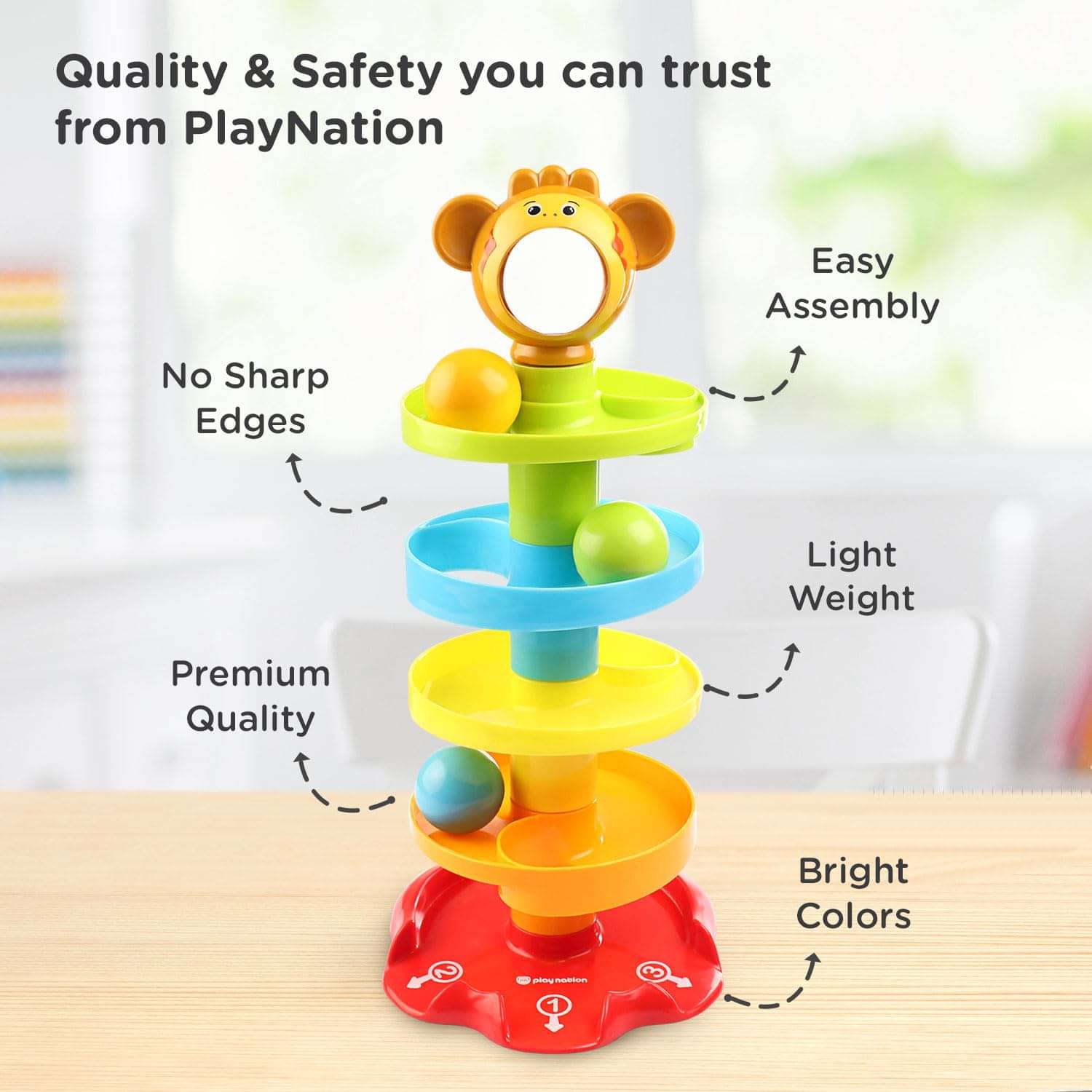 Stysol Roll Ball Colorful 5 Layer Plastic Stack, Drop and Go Ball Drop and Roll Swirling Tower Ramp Development Educational Toys for Baby and Toddler Stysol Roll Ball Colorful 5 Layer Plastic Stack, Drop and Go Ball Drop and Roll Swirling Tower Ramp Development Educational Toys for Baby and Toddler