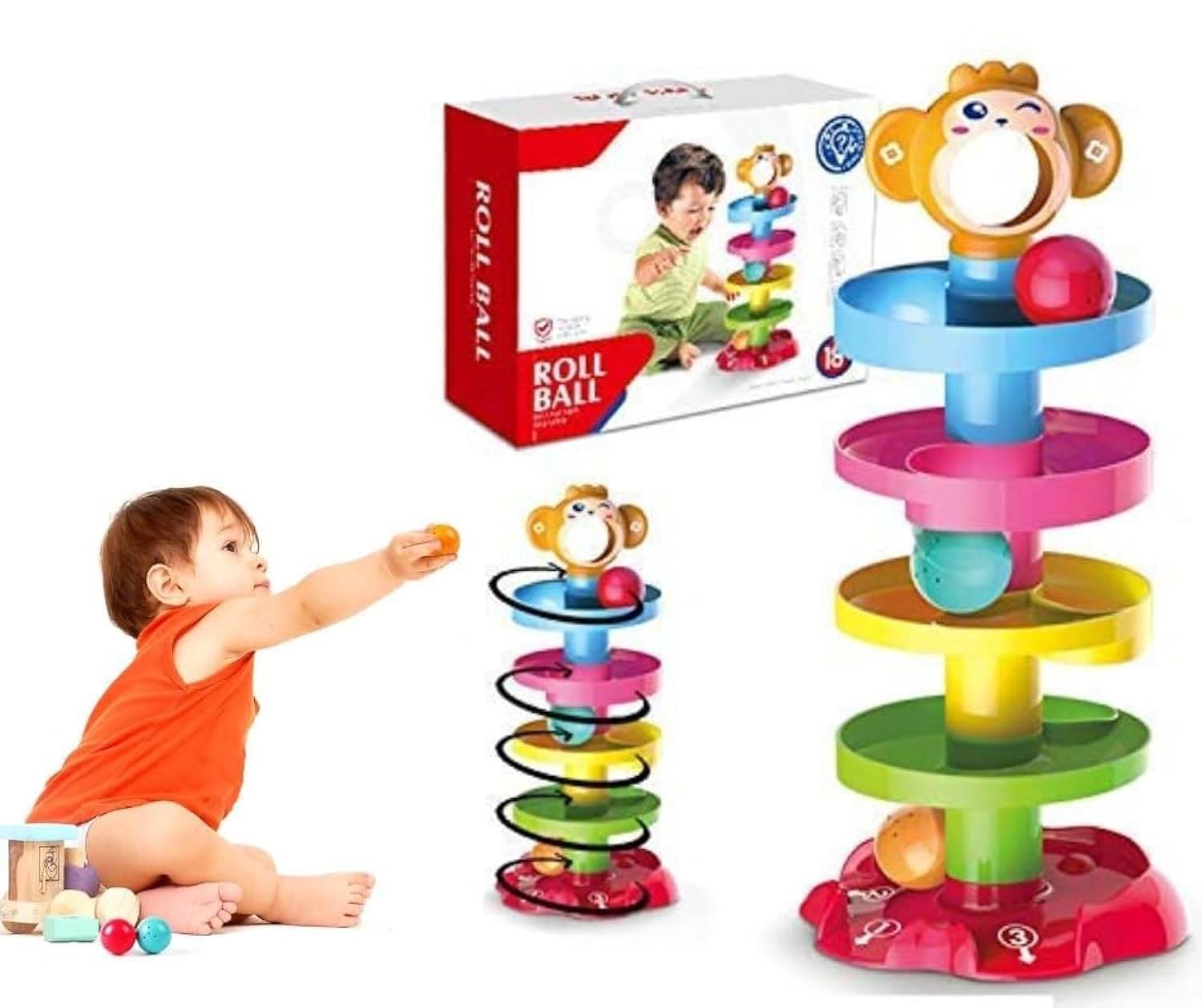 Stysol Roll Ball Tower for Toddlers, Ball Drop and Roll Swirling Tower Educational Brain Development Toy Activity & Learning Monkey Toys for Kids Best Gift for Children (5 Layer) Stysol Roll Ball Tower for Toddlers, Ball Drop and Roll Swirling Tower Educational Brain Development Toy Activity & Learning Monkey Toys for Kids Best Gift for Children (5 Layer)