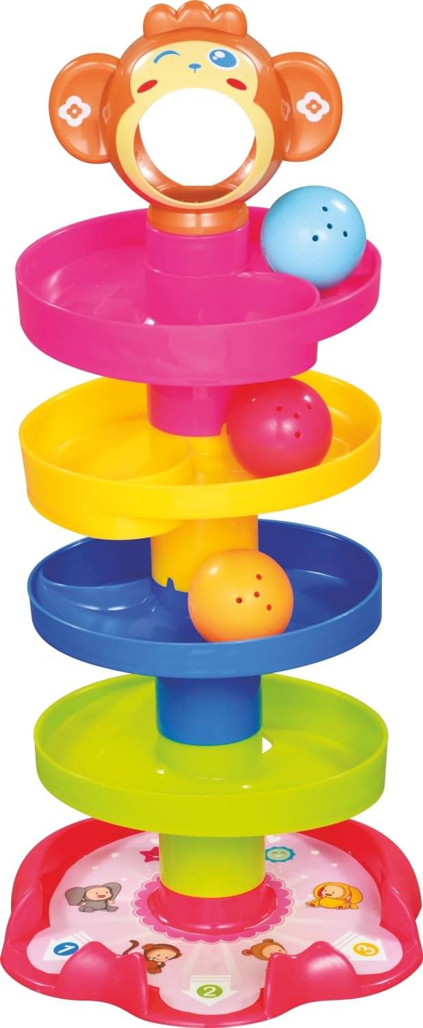 Stysol Roll Swirling Tower for Baby & Toddler Educational Toys | Stack, Drop and Go Ball Ramp Toy Set Includes 3 Spinning Activity Balls - Multicolor Stysol Roll Swirling Tower for Baby & Toddler Educational Toys | Stack, Drop and Go Ball Ramp Toy Set Includes 3 Spinning Activity Balls - Multicolor
