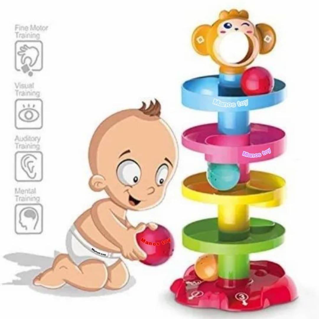     			Stysol Swirl Ball Ramp Educational Toy Puzzle Rolling Ball | ABS Material, Non Toxic, (12 mm x 25 mm), Bright Multi Colors