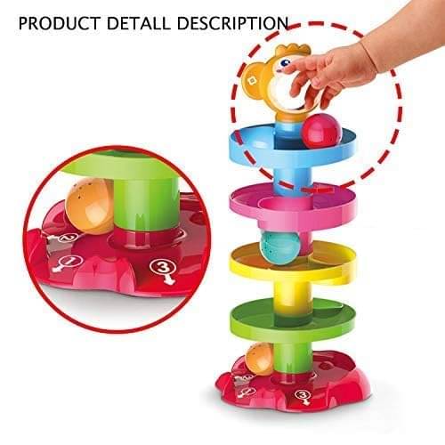     			Stysol Toys 5 Layer Ball Drop and Roll Swirling Tower for Baby and Toddlers - Educational Toy for Kids - Color As Per Stock