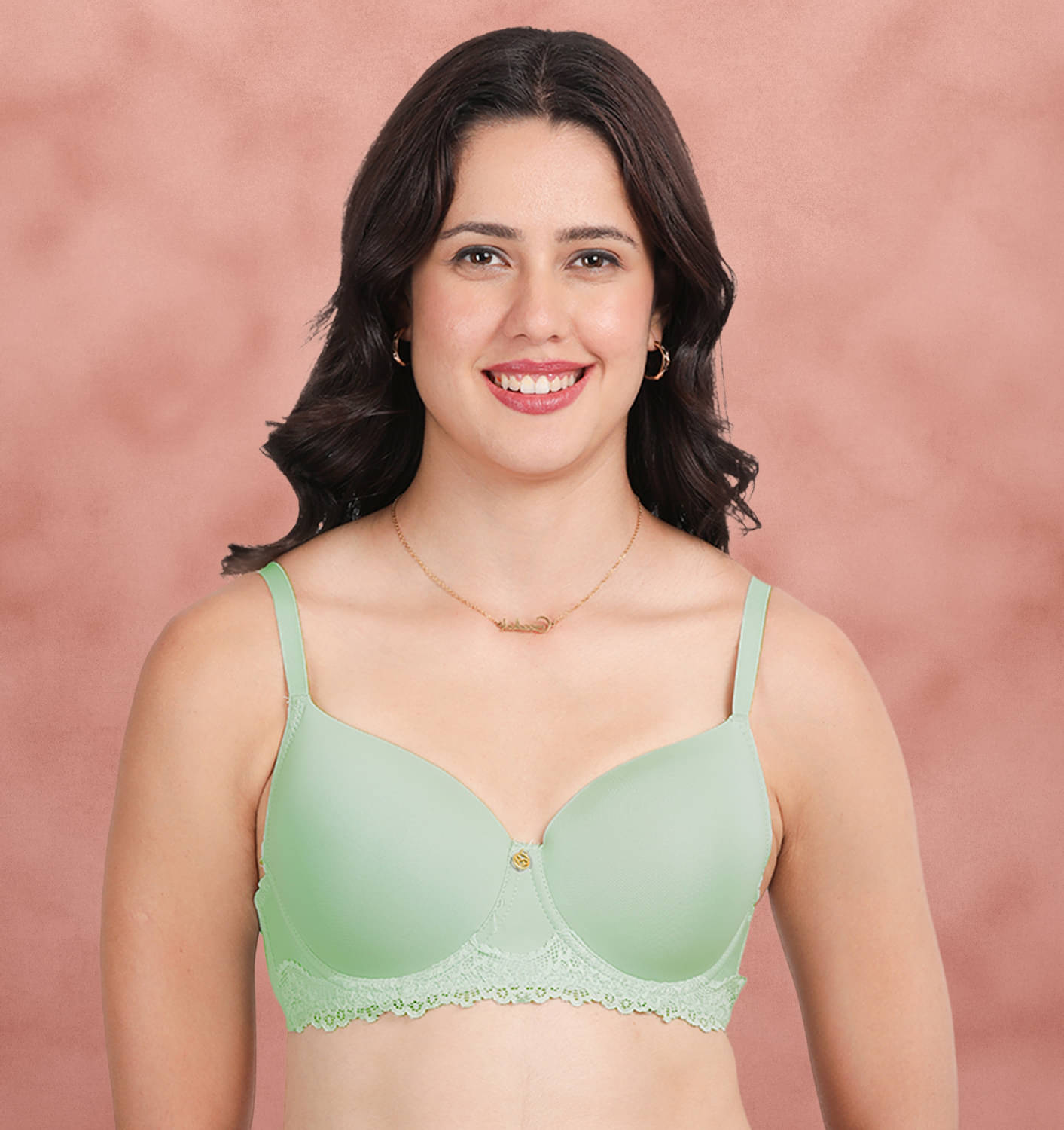 Susie Pack of 1 Nylon Lightly Padded Everyday Bra For Women ( Green ) Susie Pack of 1 Nylon Lightly Padded Everyday Bra For Women ( Green )