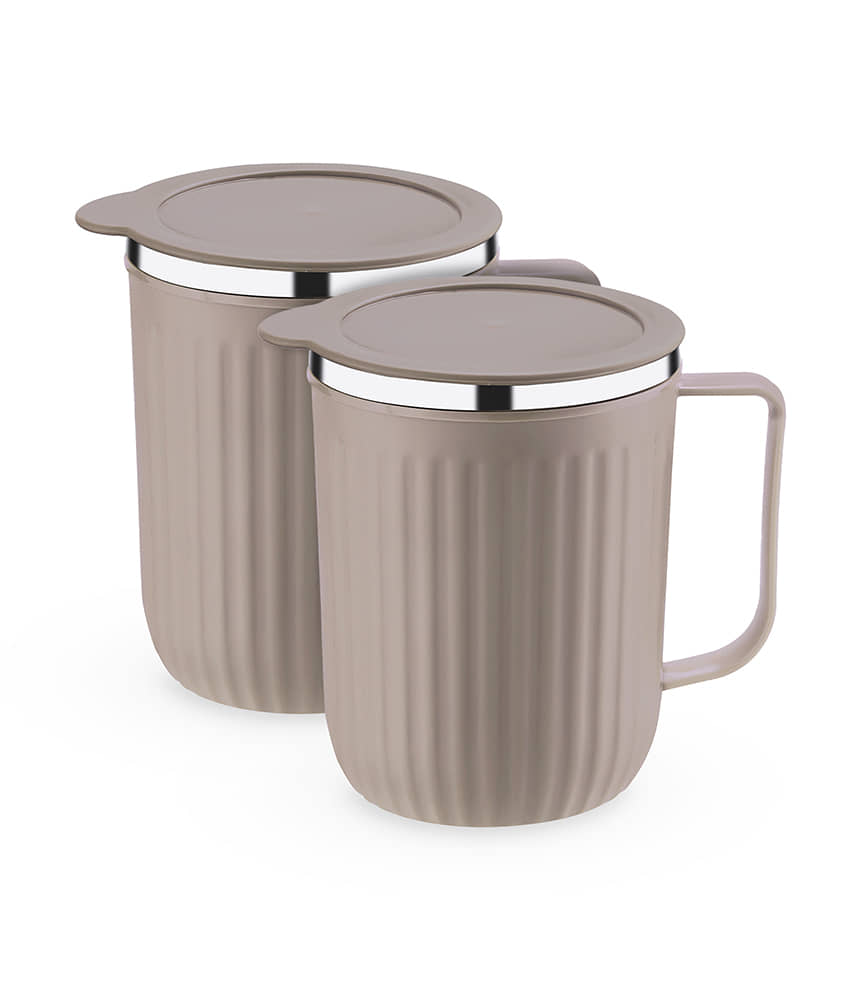 Trueware frost Steel Coffee Mug 350 mL ( Pack of 2 )