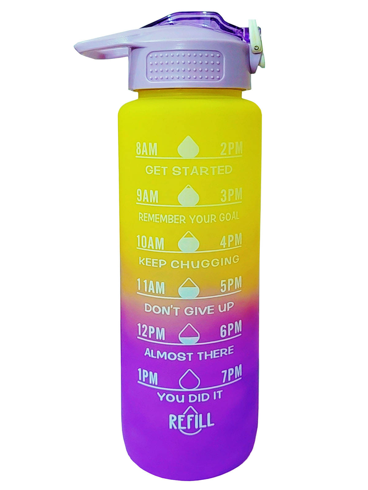     			viDixn Motivational Time Marker (1 Ltr) Sipper Water Bottle, Leak-proof Durable BPA Free Water bottle for Adults, Gym, Kids School, Gifts and Office, (Pack of 1-Yellow)