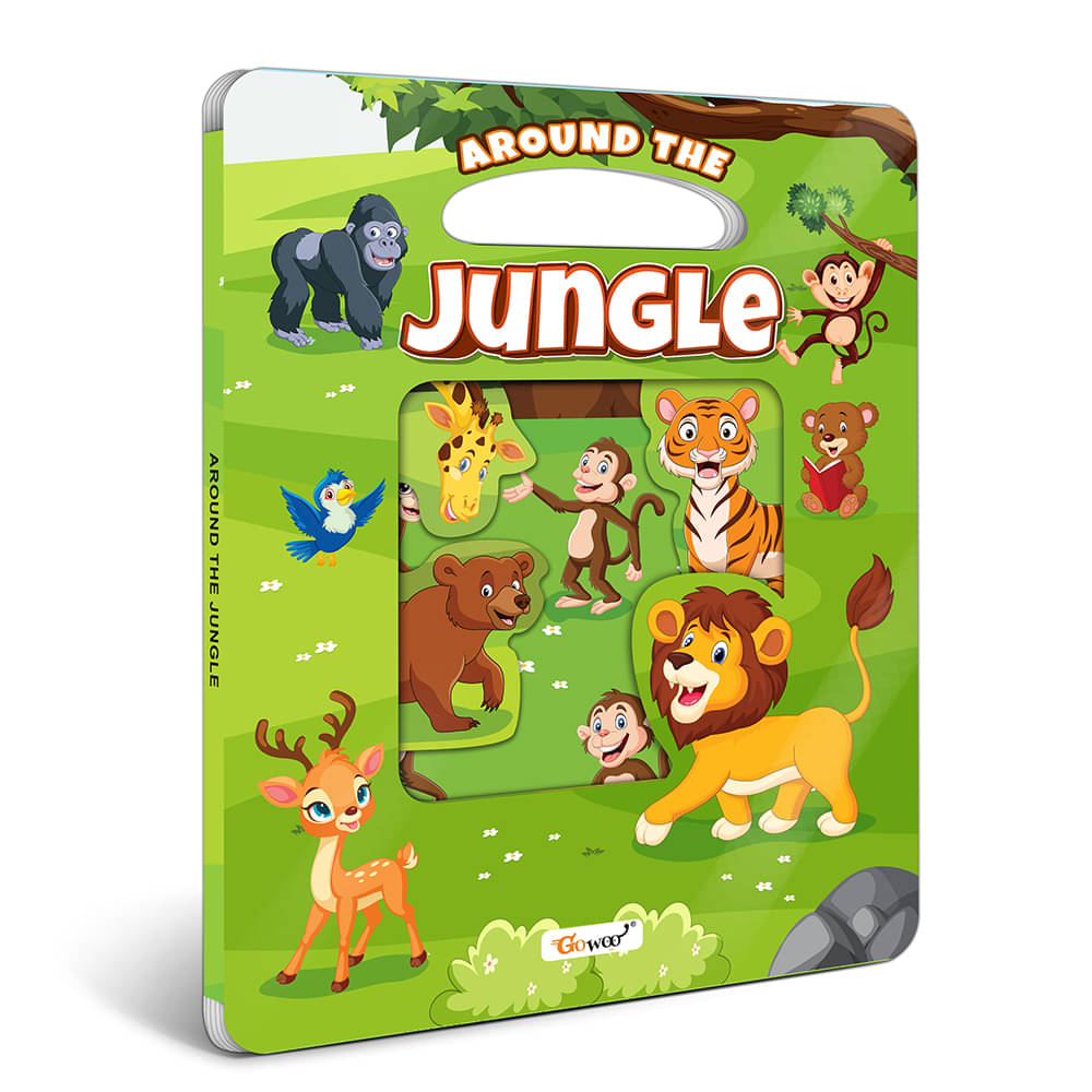 Around the Jungle Window Cut Board Book : Educational board book, Picture board book, Early Learning Picture Board Book, Toddler Learning Book Around the Jungle Window Cut Board Book : Educational board book, Picture board book, Early Learning Picture Board Book, Toddler Learning Book