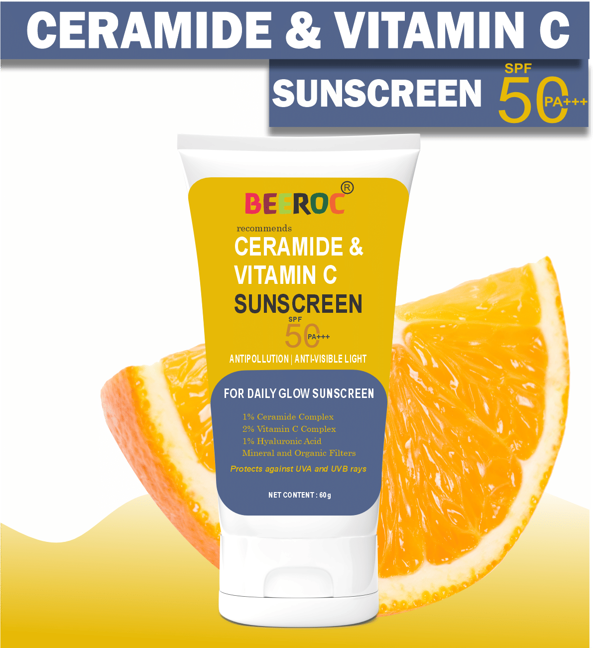 BEEROC SPF 50 Sunscreen Cream For All Skin Type ( Pack of 1 )