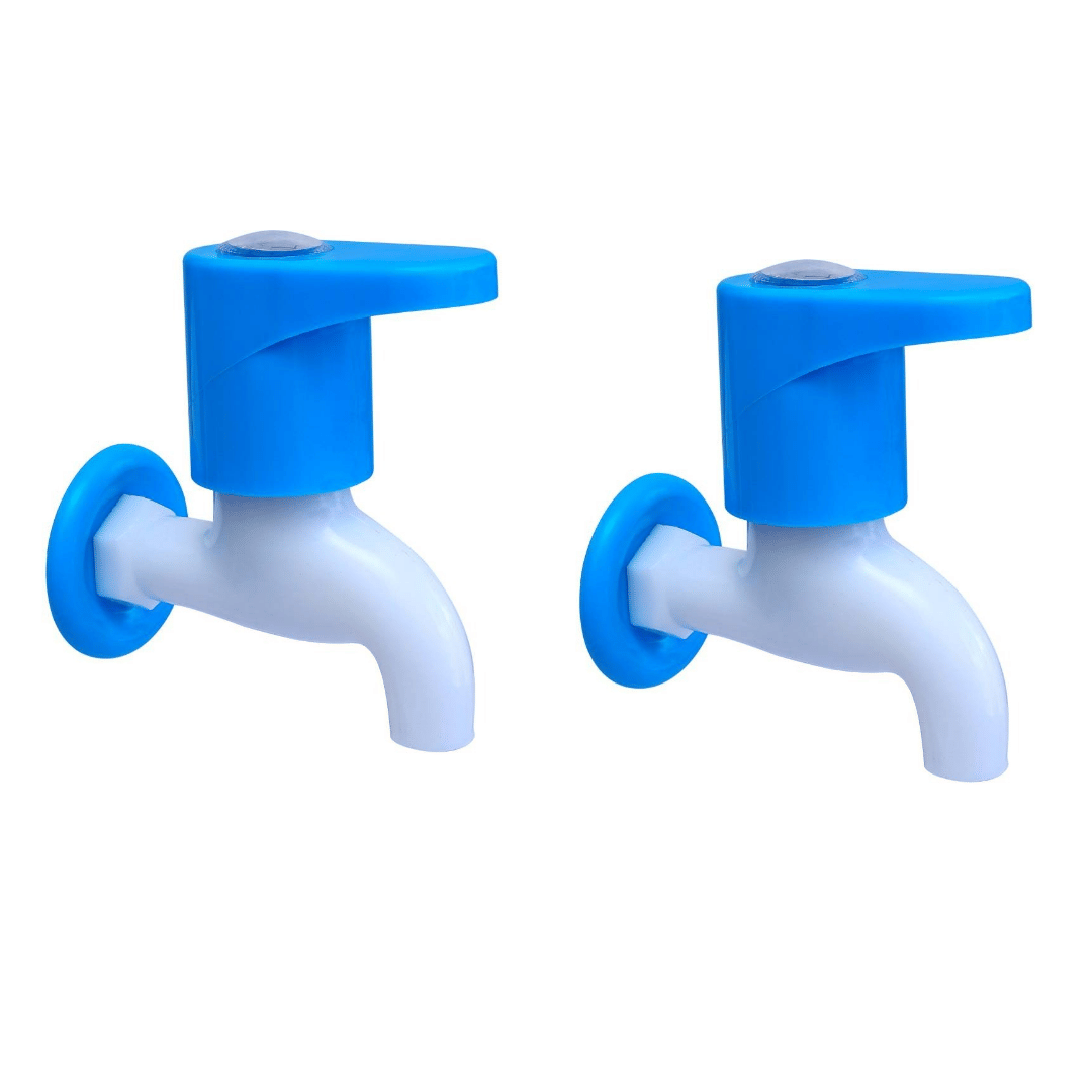     			COSWARE Royal Blue PVC Bib Cock Tap - 2 PCS Plastic (ABS) Bathroom Tap (Bib Cock)