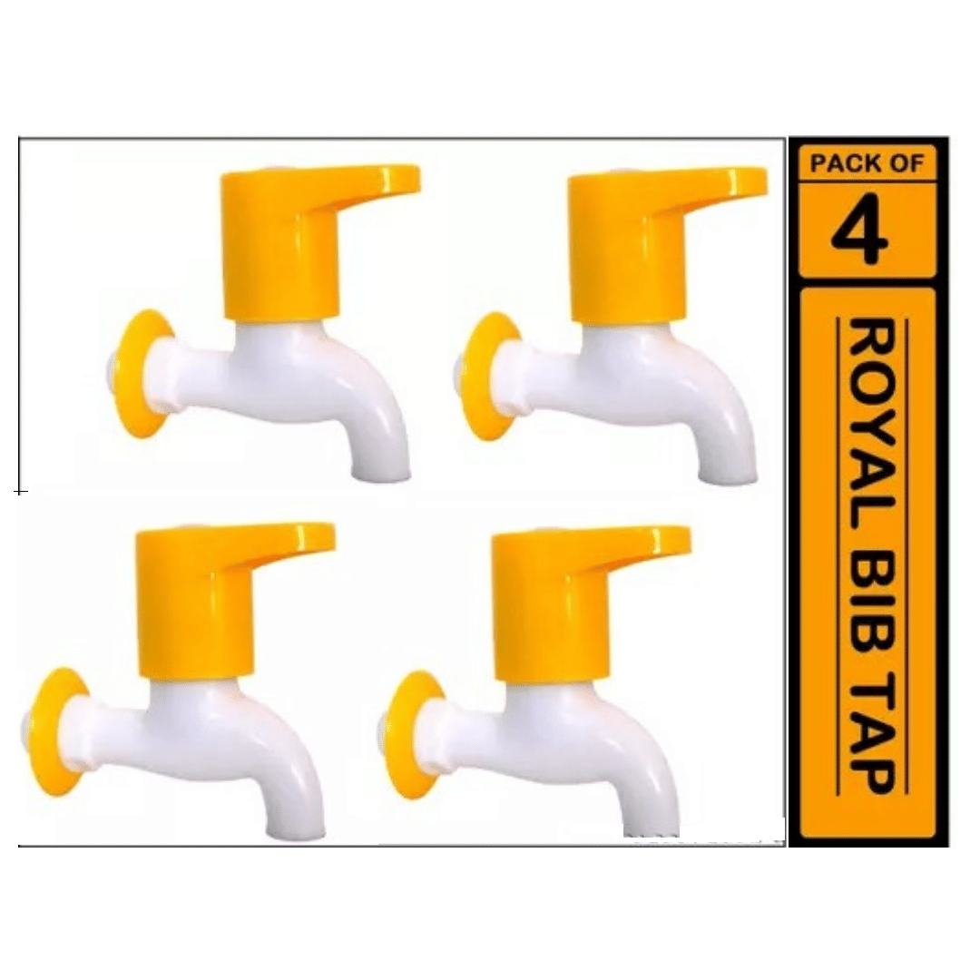 COSWARE Royal Yellow PVC Bib Cock Tap - 4 PCS Plastic (ABS) Bathroom Tap (Bib Cock) COSWARE Royal Yellow PVC Bib Cock Tap - 4 PCS Plastic (ABS) Bathroom Tap (Bib Cock)
