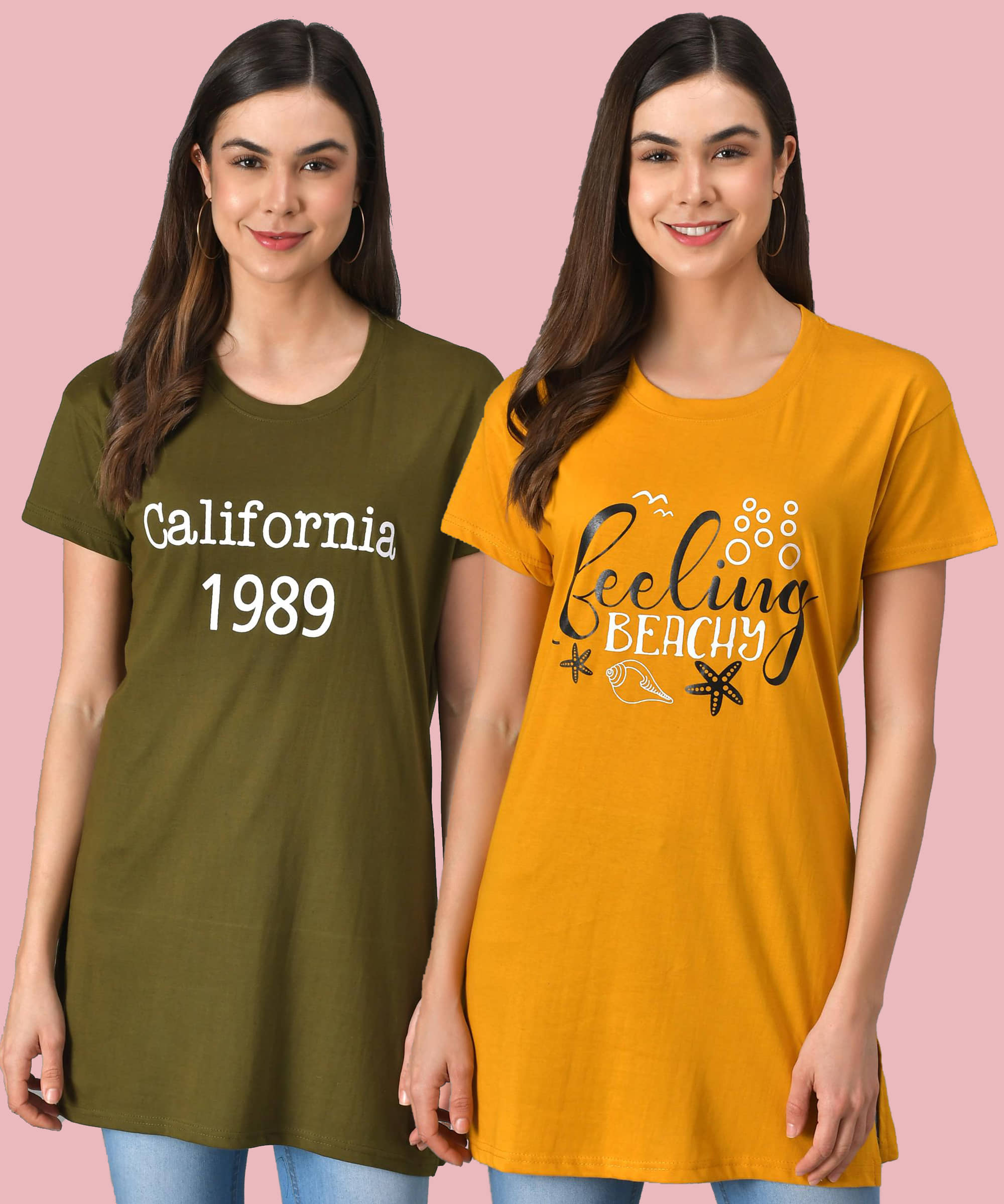 Christy World Women Cotton Printed Regular Fit Round Neck T-Shirt ( Multicolor )