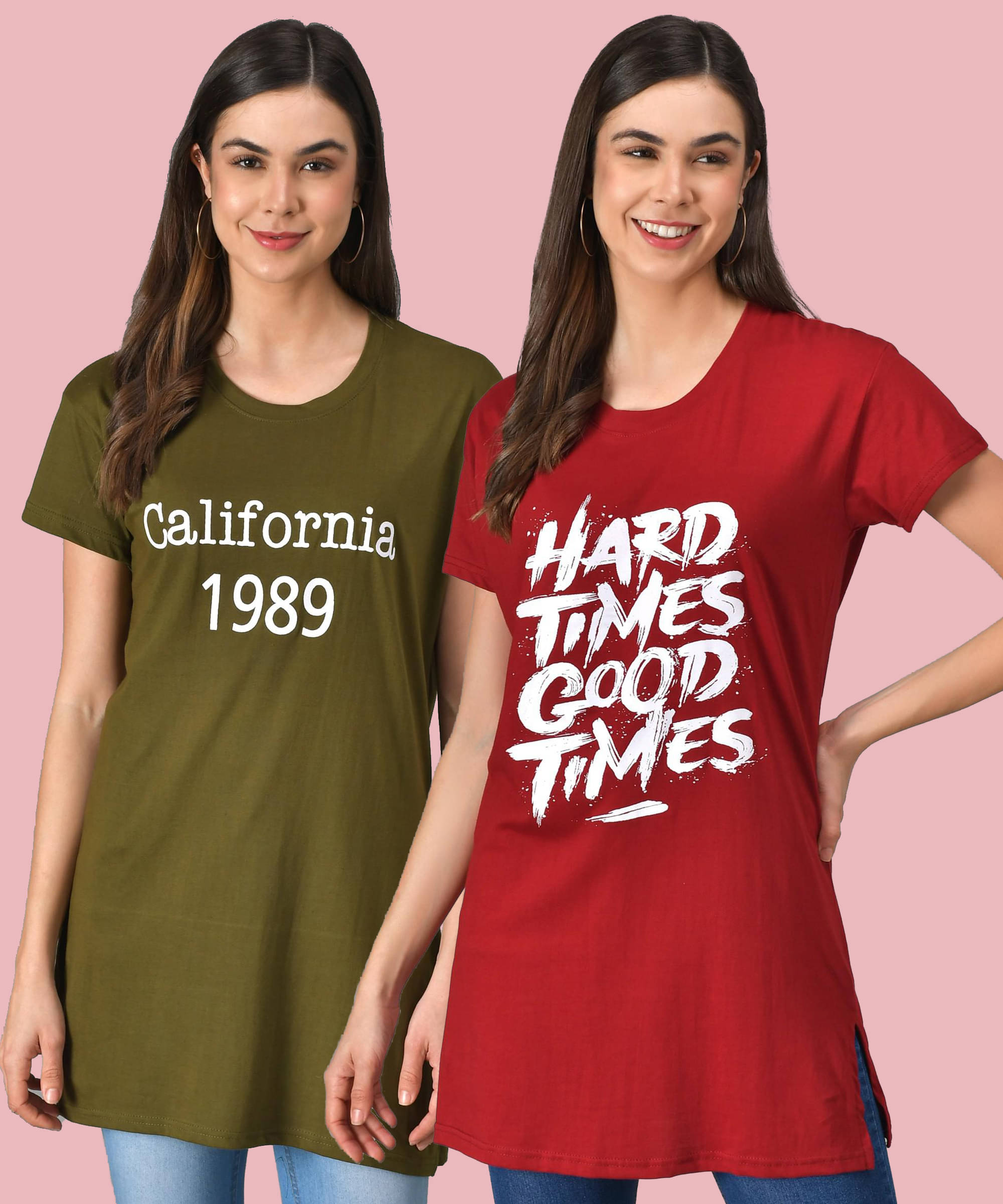 Christy World Women Cotton Printed Regular Fit Round Neck T-Shirt ( Multicolor )     			Christy World Women Cotton Printed Regular Fit Round Neck T-Shirt ( Multicolor )