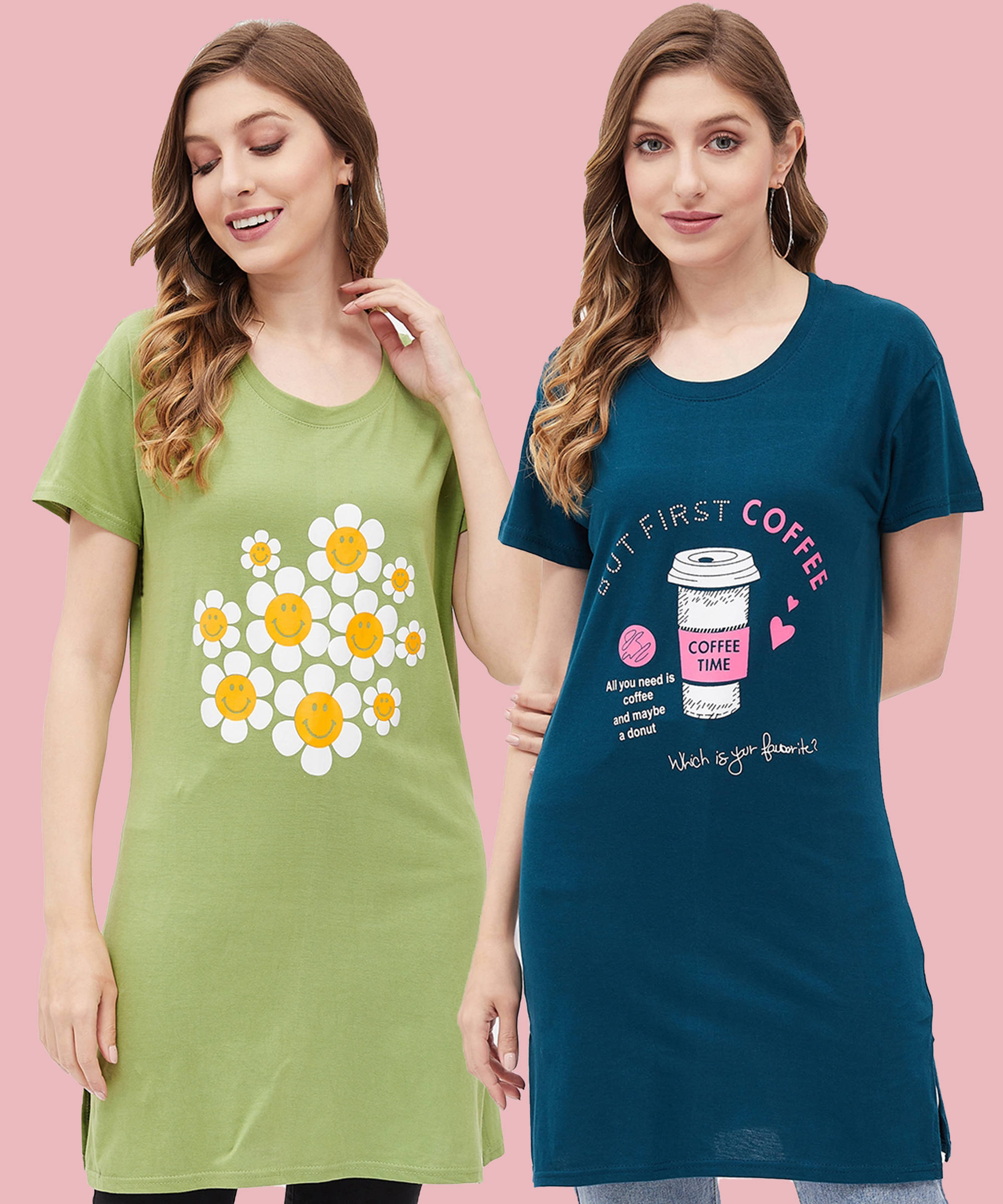 Christy World Women Cotton Printed Regular Fit Round Neck T-Shirt ( Multicolor ) Christy World Women Cotton Printed Regular Fit Round Neck T-Shirt ( Multicolor )