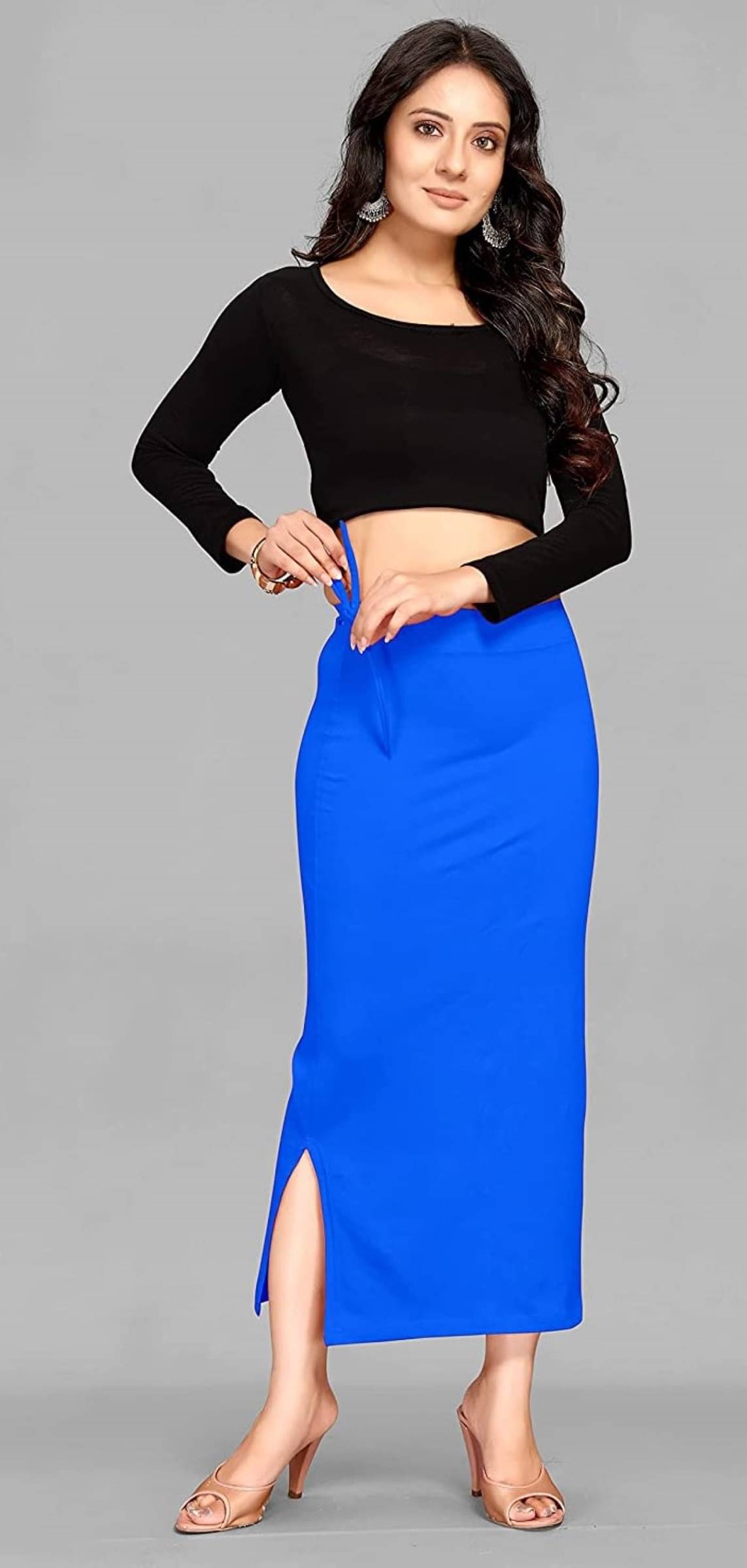 DELTIN HUB Blue Lycra Petticoat - Single DELTIN HUB Blue Lycra Petticoat - Single
