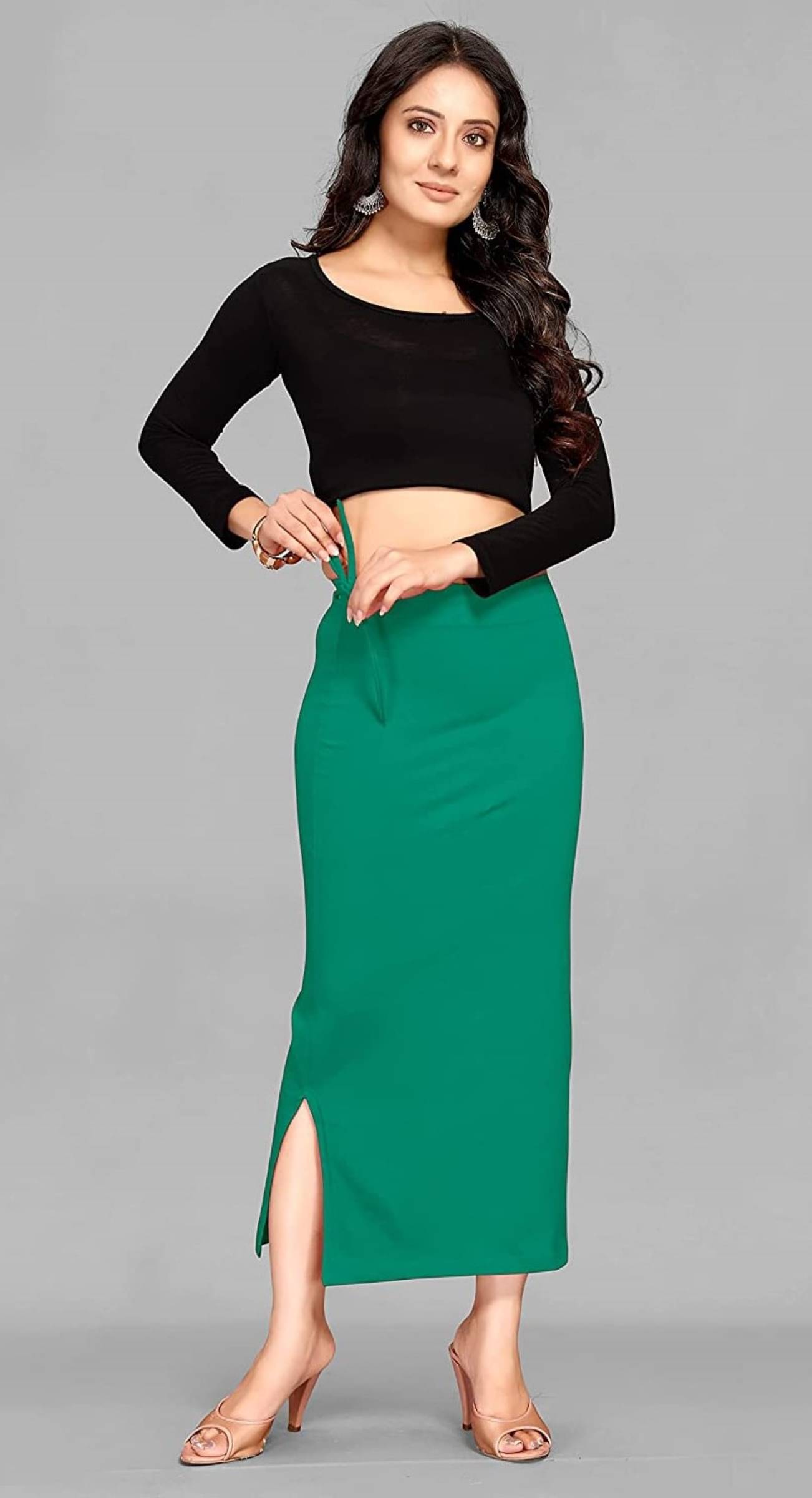 DELTIN HUB Green Lycra Petticoat - Single DELTIN HUB Green Lycra Petticoat - Single