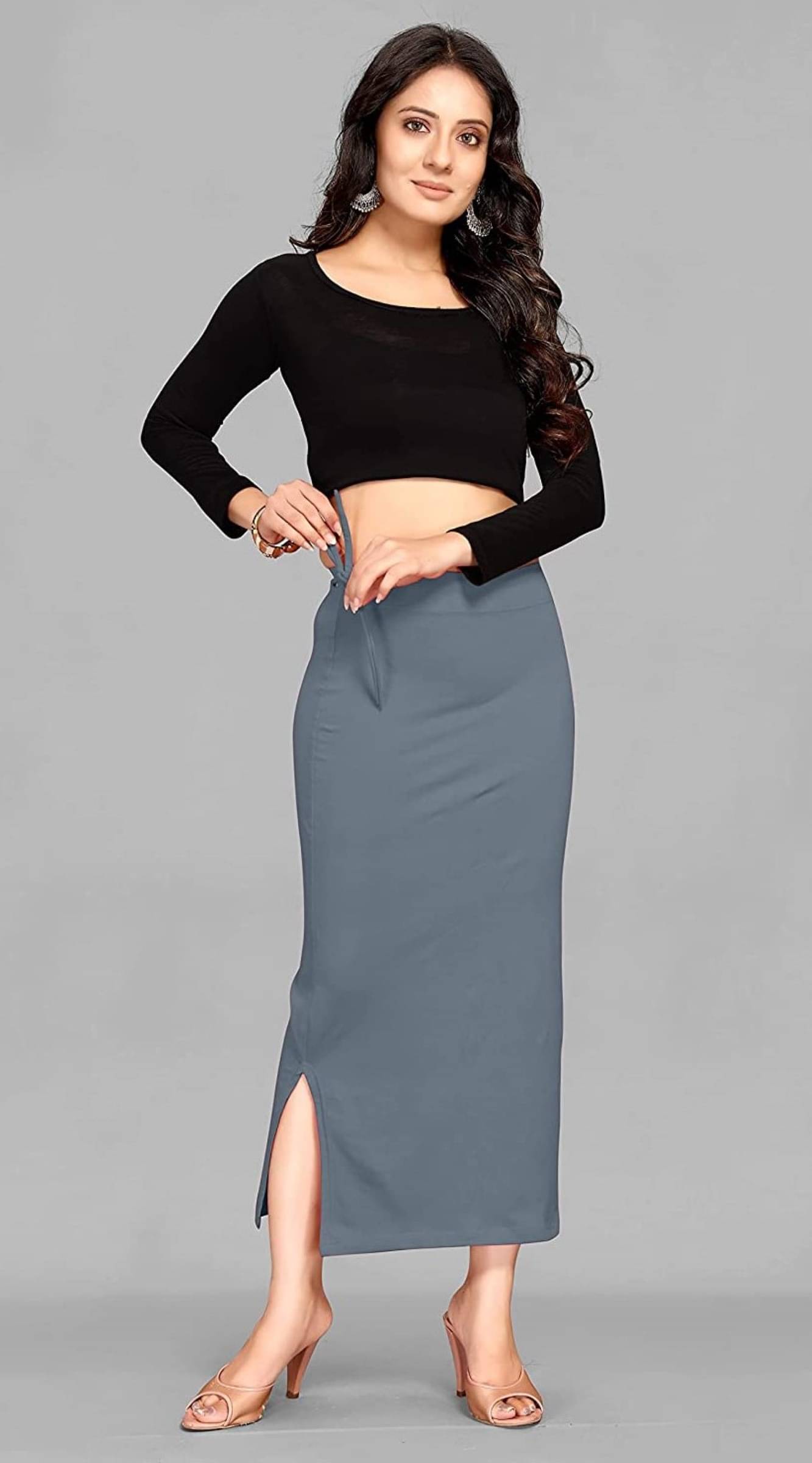 DELTIN HUB Grey Lycra Petticoat - Single DELTIN HUB Grey Lycra Petticoat - Single