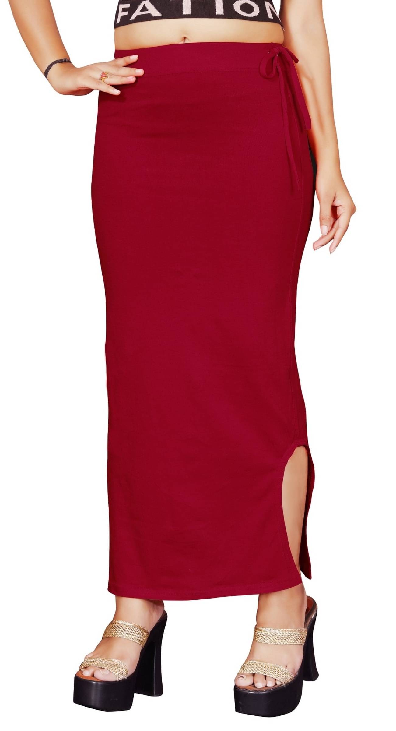    			DELTIN HUB Maroon Lycra Petticoat - Single