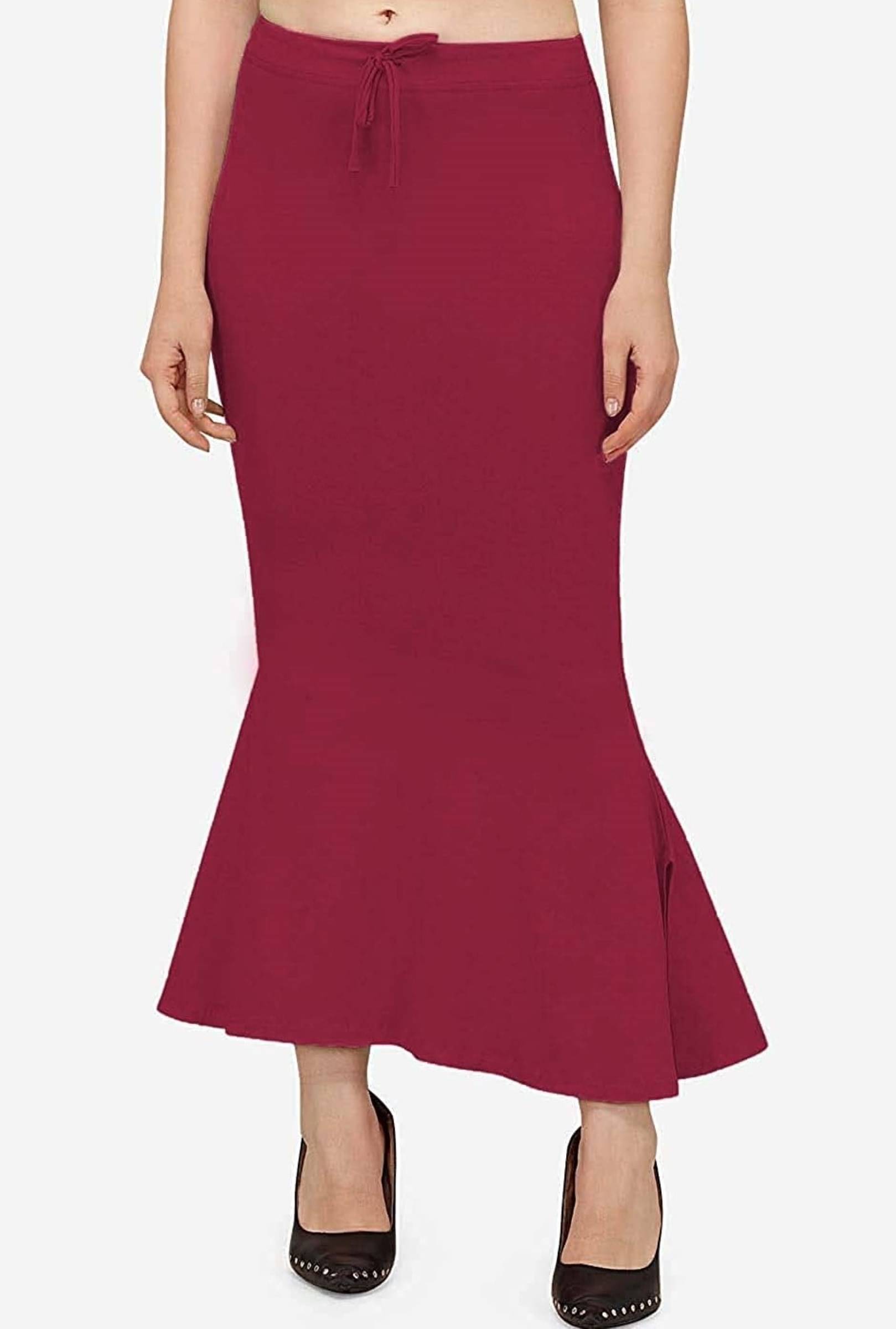 DELTIN HUB Maroon Lycra Petticoat - Single DELTIN HUB Maroon Lycra Petticoat - Single