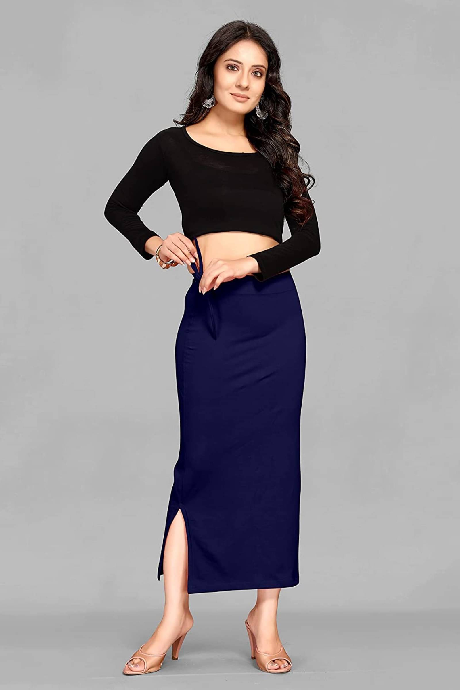 DELTIN HUB Navy Lycra Petticoat - Single DELTIN HUB Navy Lycra Petticoat - Single