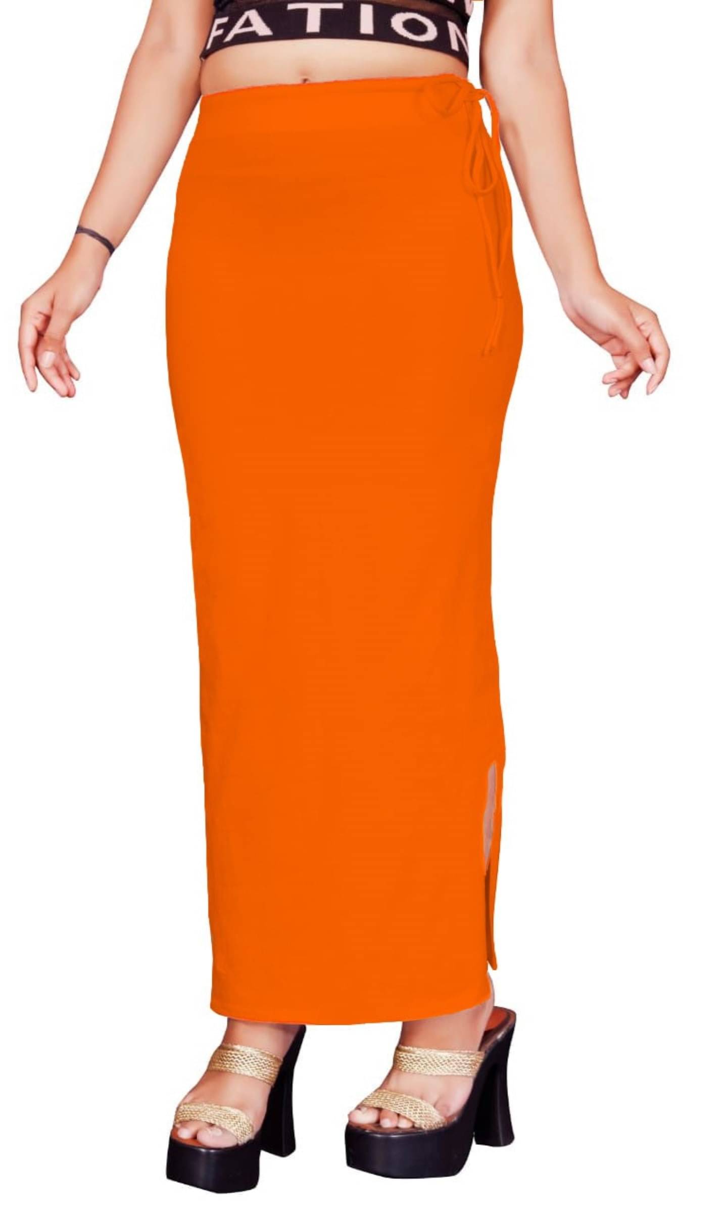 DELTIN HUB Orange Lycra Petticoat - Single DELTIN HUB Orange Lycra Petticoat - Single