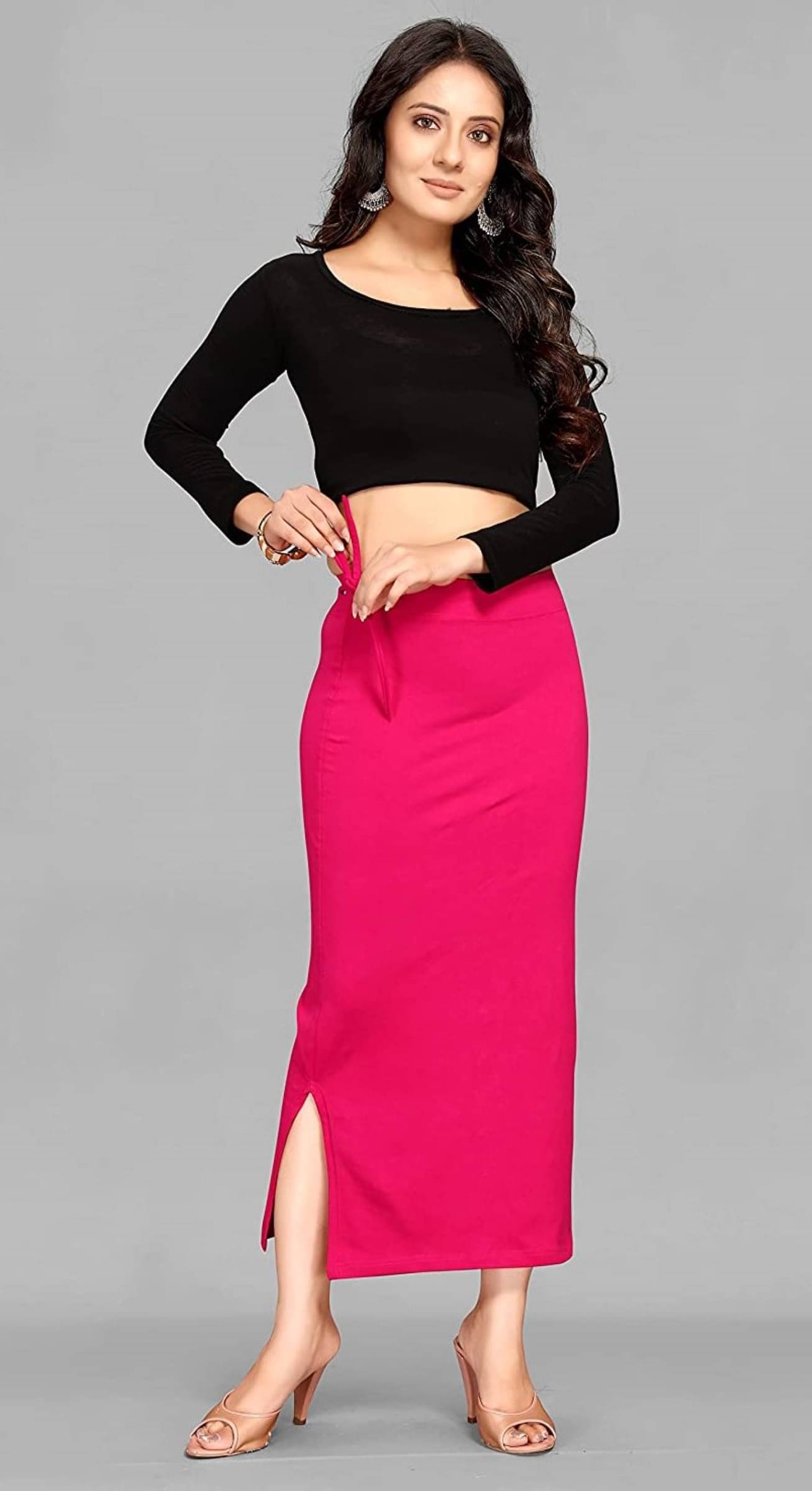 DELTIN HUB Pink Lycra Petticoat - Single DELTIN HUB Pink Lycra Petticoat - Single