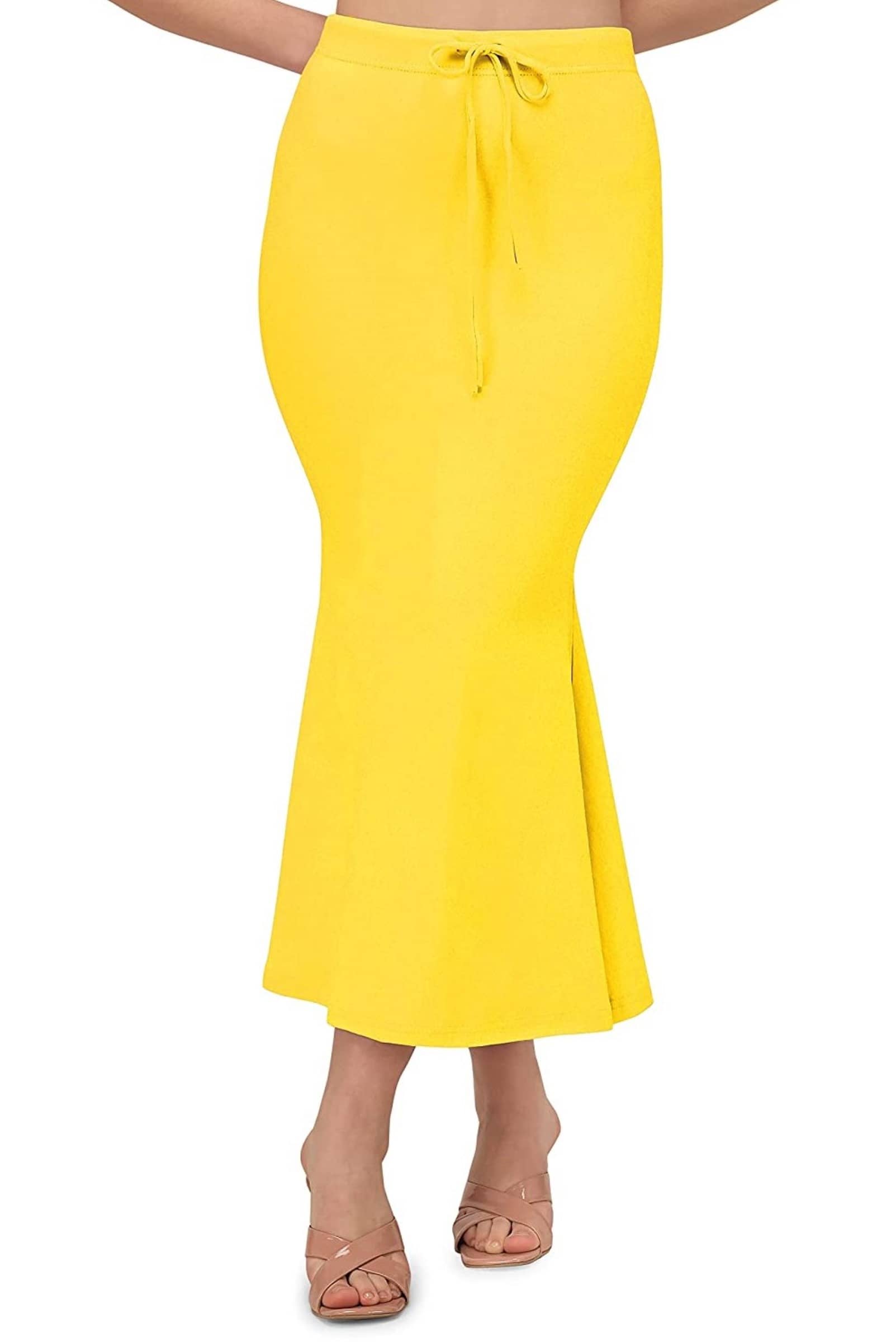DELTIN HUB Yellow Lycra Petticoat - Single