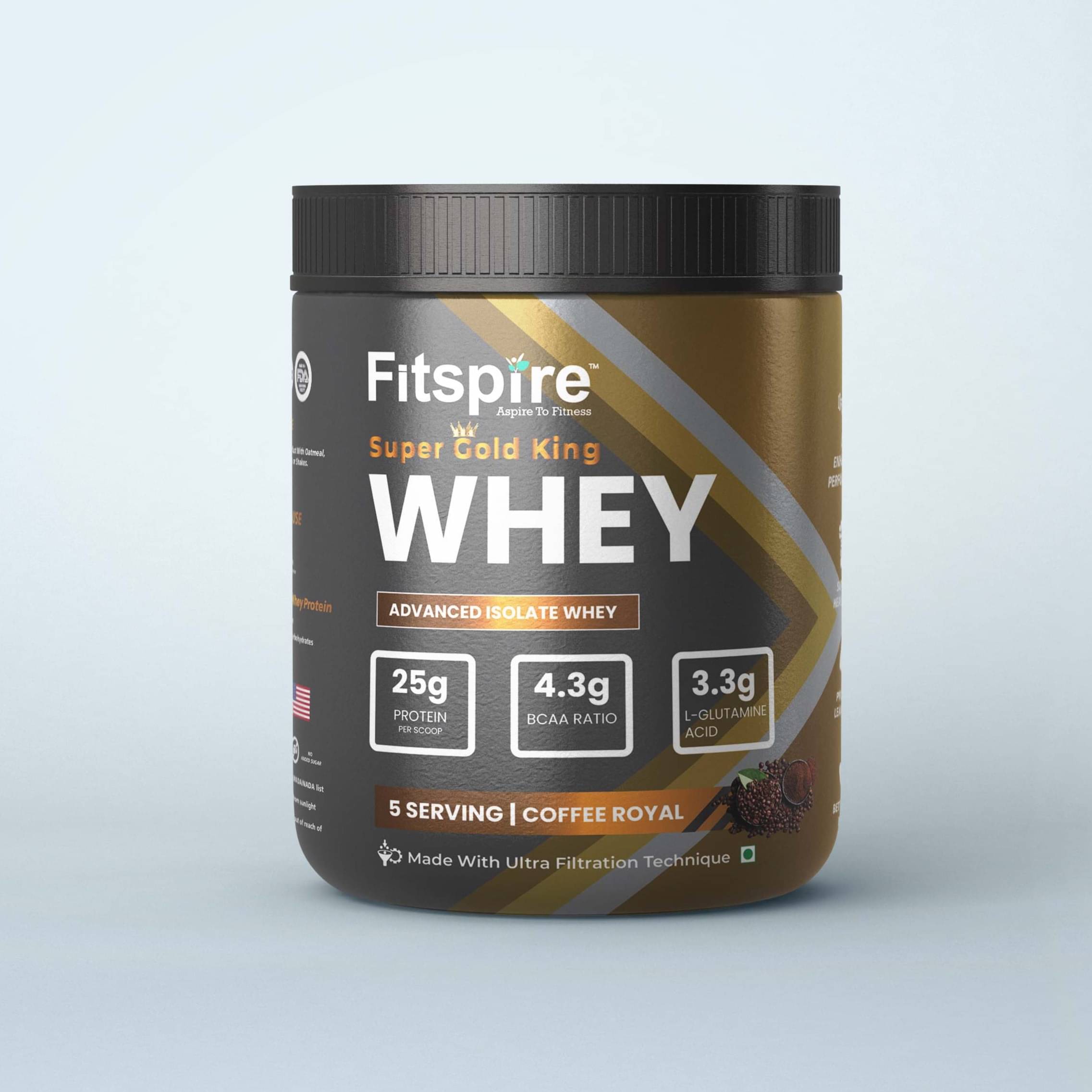     			Fitspire Gold Whey Advanced Isolate Whey Protein Powder ( 165 gm , Coffee - Flavour )