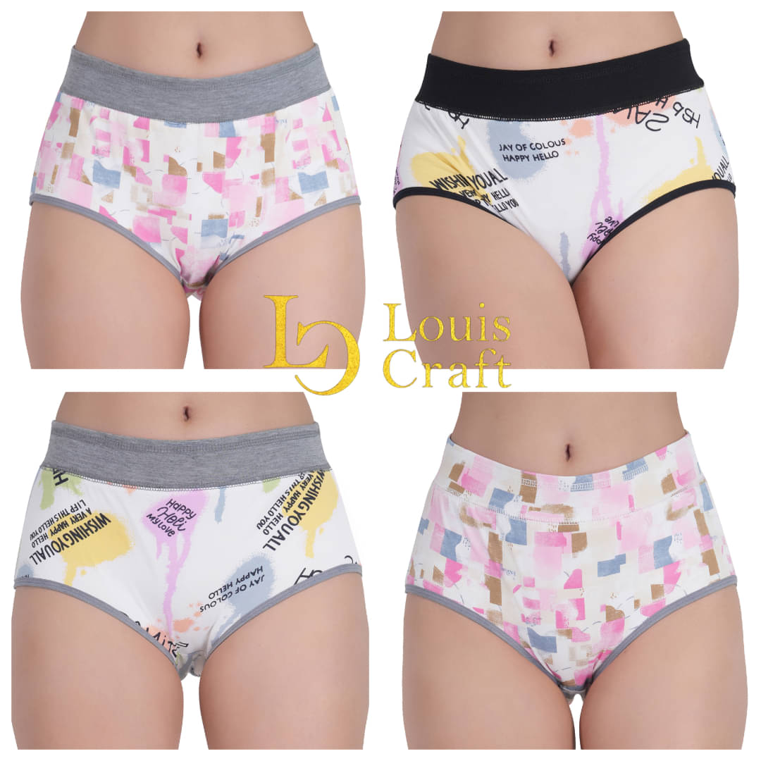     			Louis Craft Pack of 4 Poly Cotton Hipster For Women ( Multi Color )