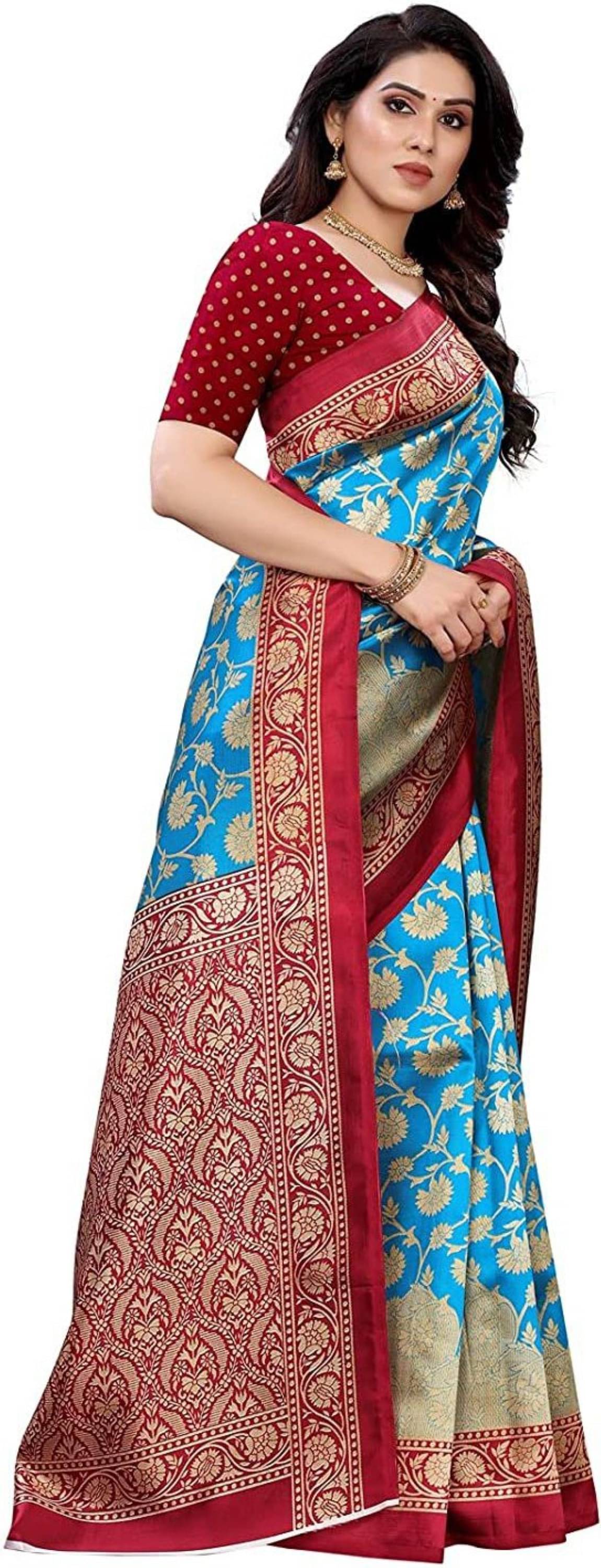 Nandini Creation Art Silk Printed Saree With Unstitched Blouse Piece ( Multicolor ) Nandini Creation Art Silk Printed Saree With Unstitched Blouse Piece ( Multicolor )
