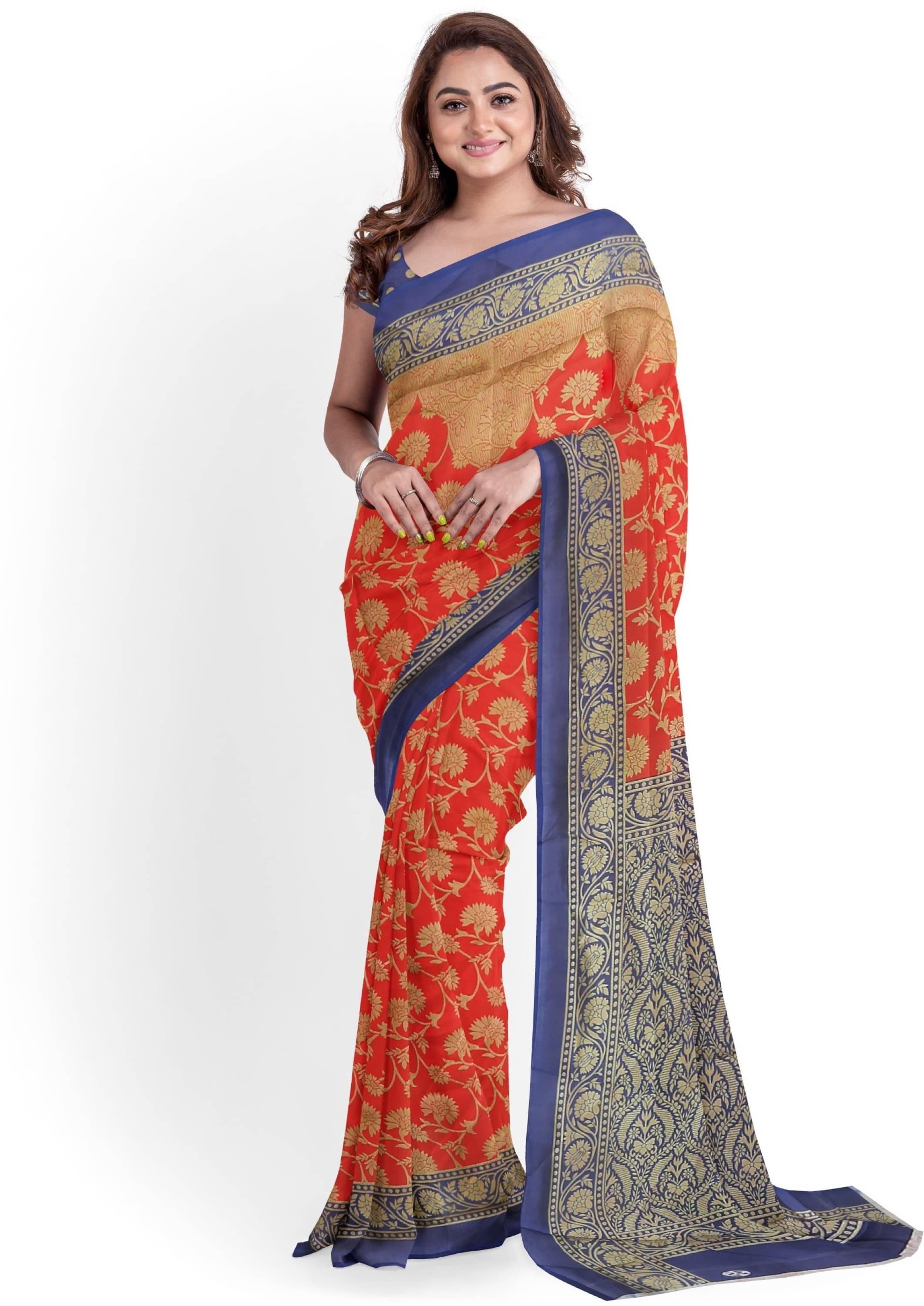     			Nandini Creation Art Silk Printed Saree With Unstitched Blouse Piece ( Multicolor )