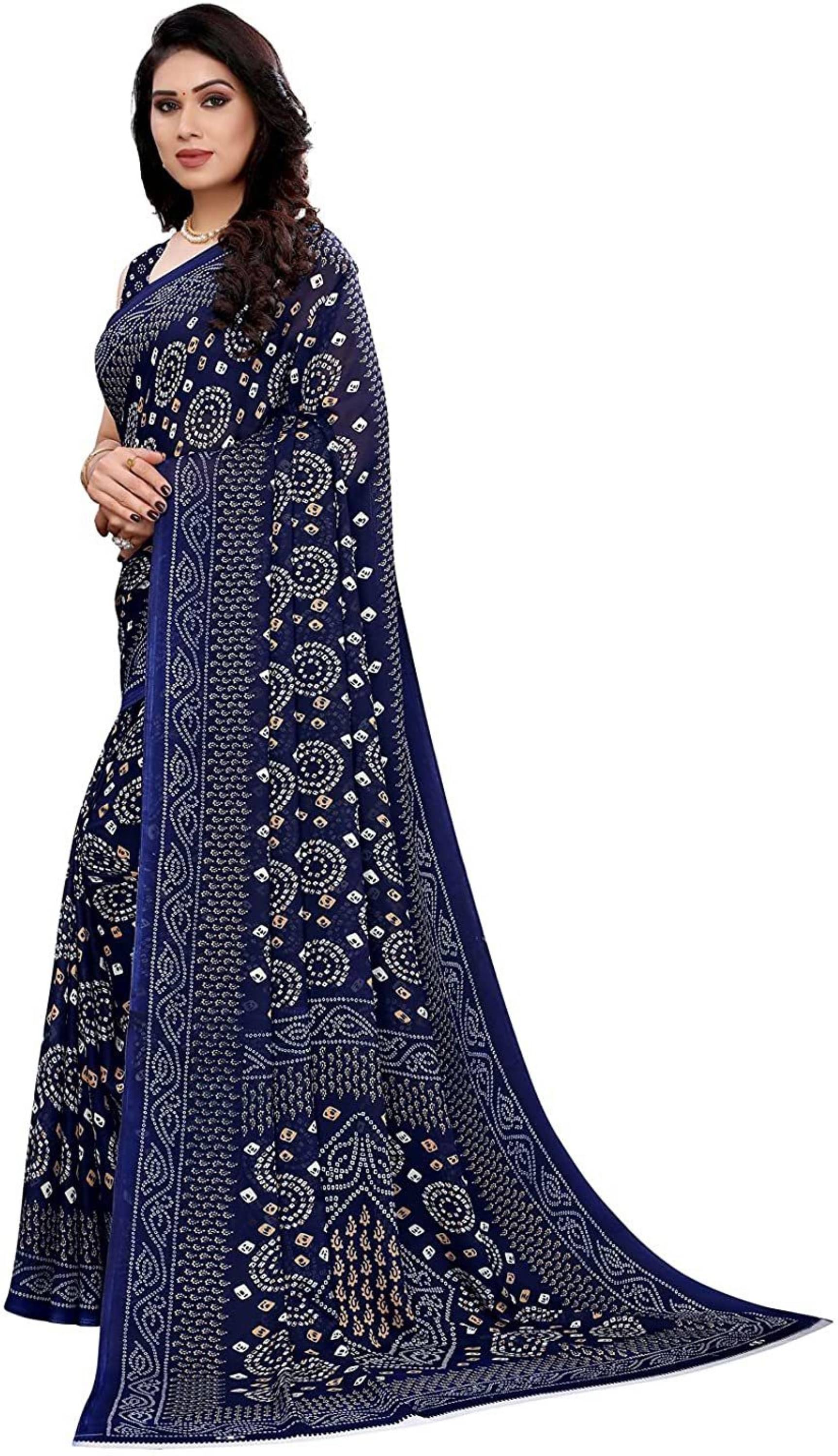     			Nandini Creation Georgette Dyed Saree With Unstitched Blouse Piece ( Multicolor )