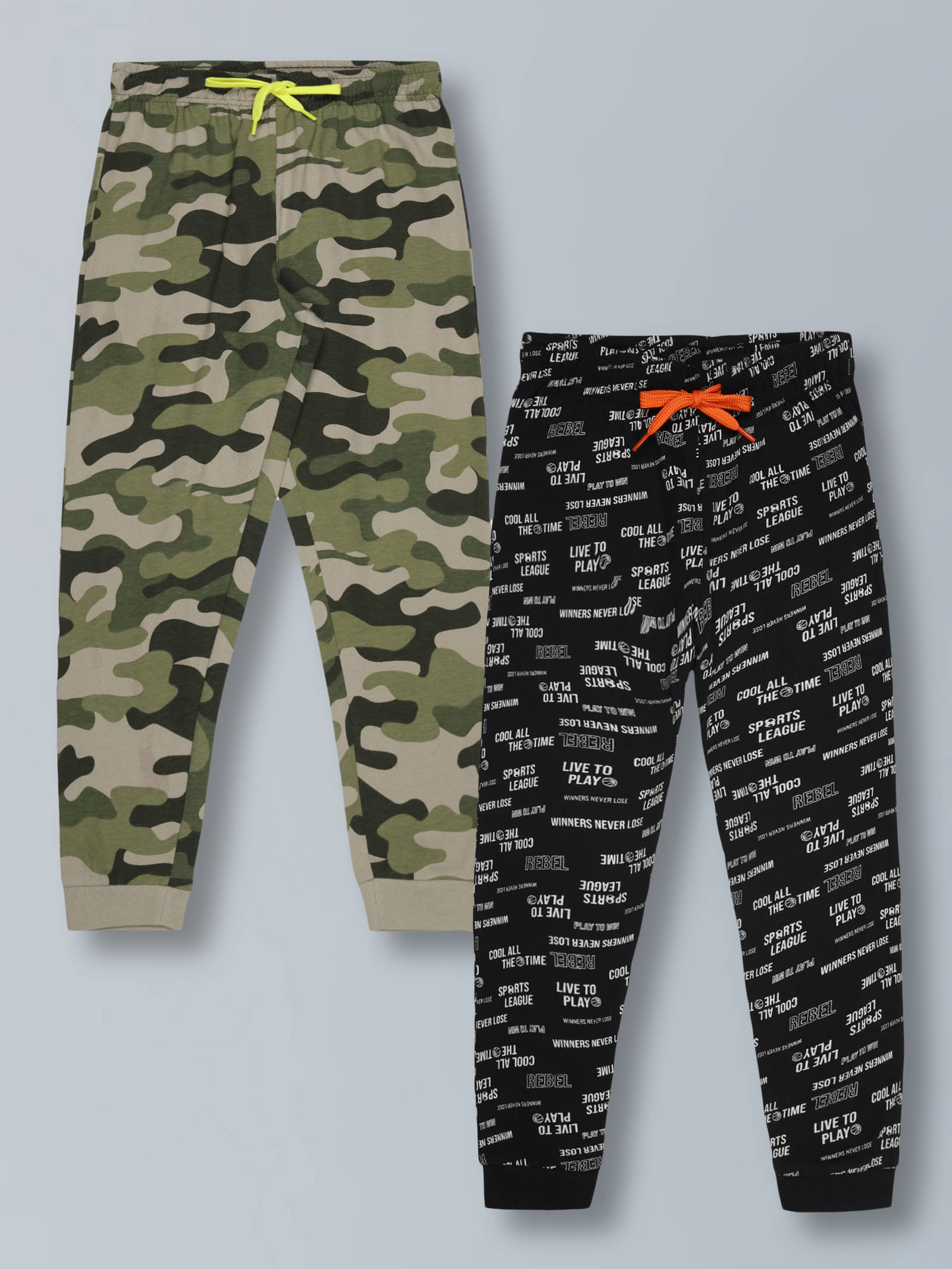     			PLUM TREE Pack of 2 Boys Cotton Trackpant ( Black )