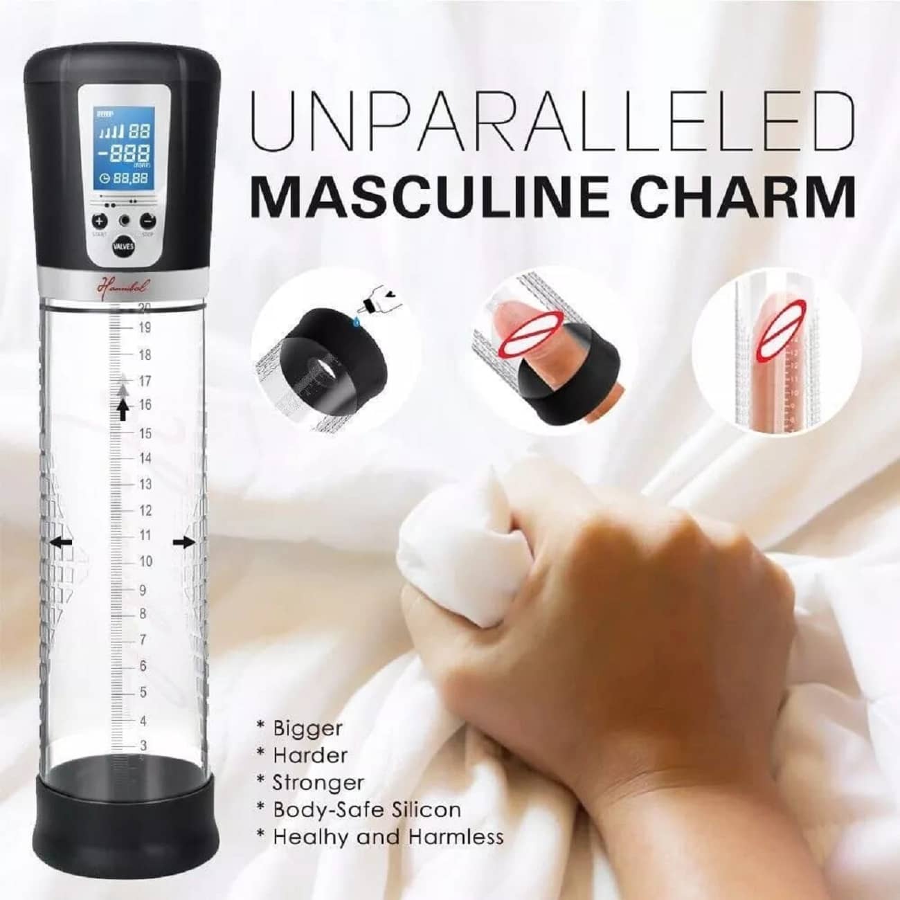 PREMIUM QUALITY LCD DISPLAY AUTOMATIC ELECTRONIC PENIS ENLARGEMENT PUMP BY KAMAHOUSE